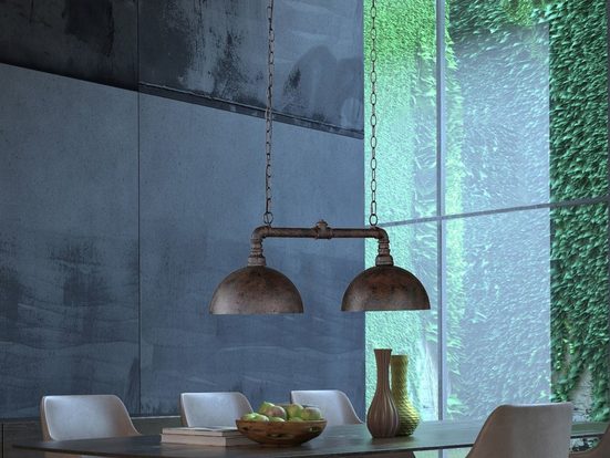 FISCHER & HONSEL LED Pendelleuchte, Industrial Style Wasser-Rohr Rost