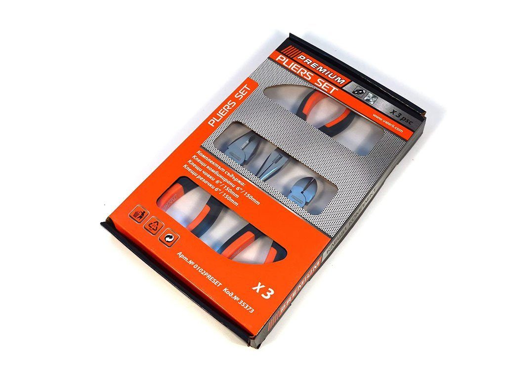 Premium tools Spitzzange Щипцыset Kombizange Spitzzange Seitenschneider Flachrundzange, 1-tlg.