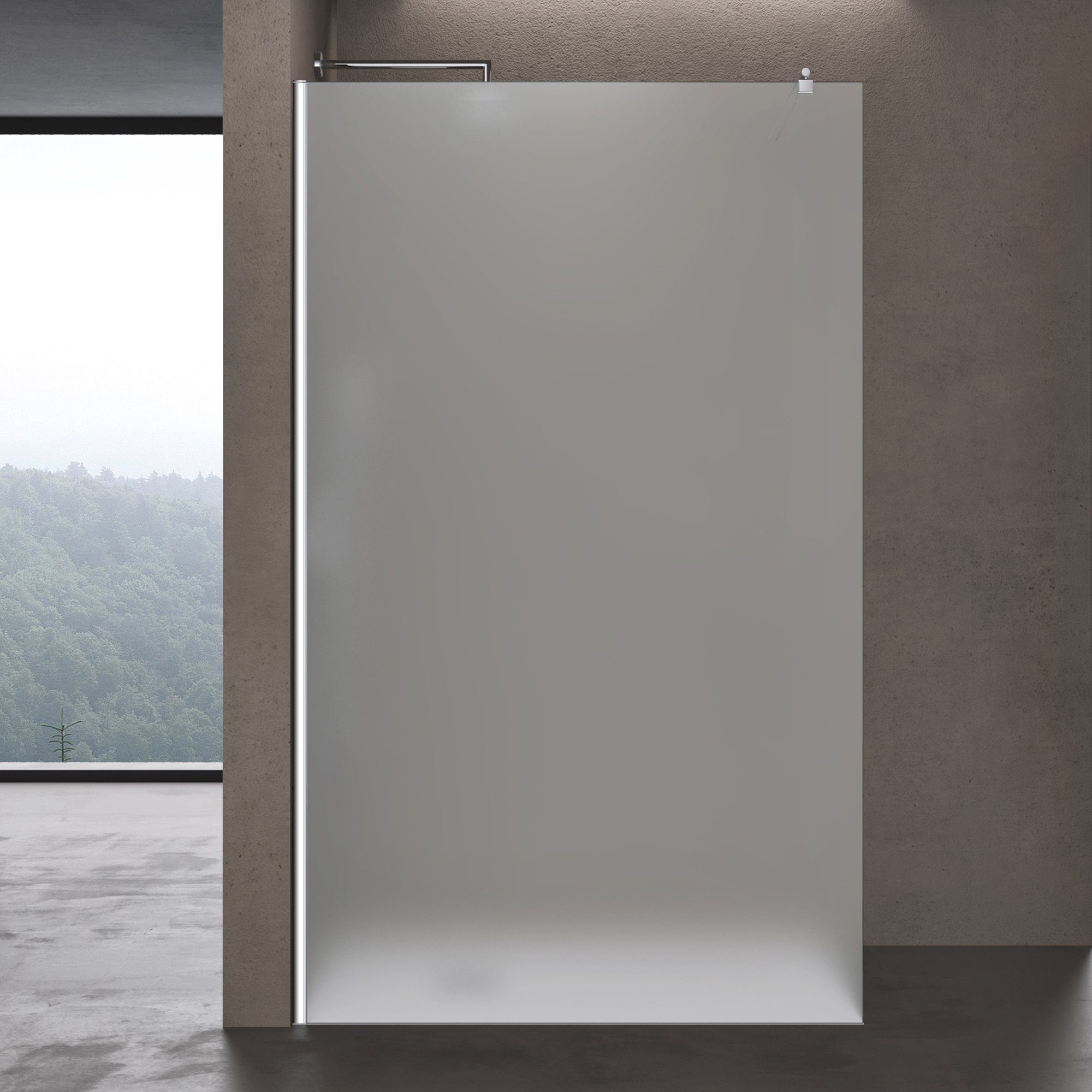 doporro Walk-in-Dusche Duschwand für Dusche Satiniert Dusche Duschabtrennung Duschwand Glas, Einscheibensicherheitsglas