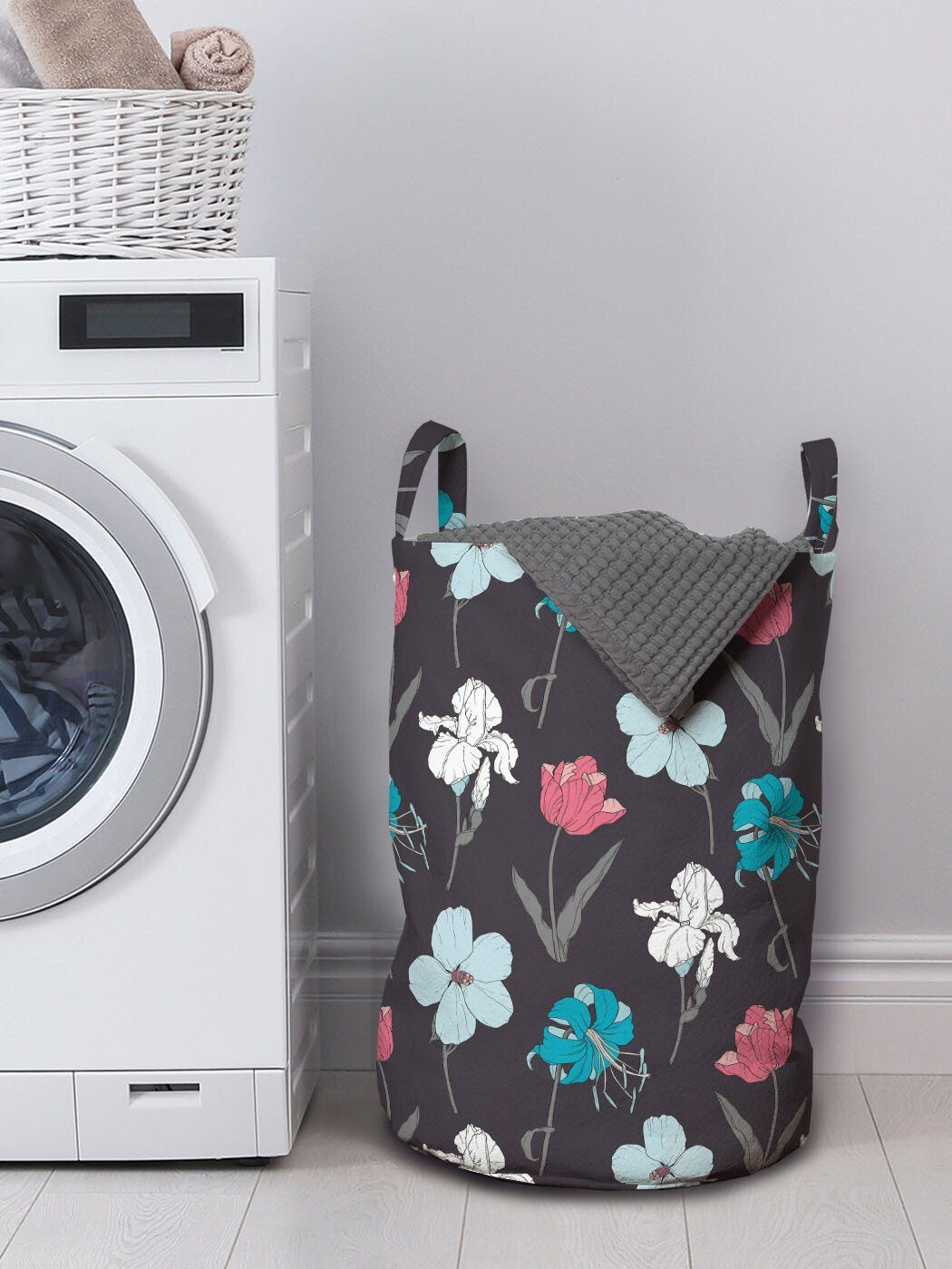 Wäschesäckchen Waschsalons, Griffen Kordelzugverschluss Klassische Abakuhaus Narzissen für Blühende Blume Wäschekorb mit