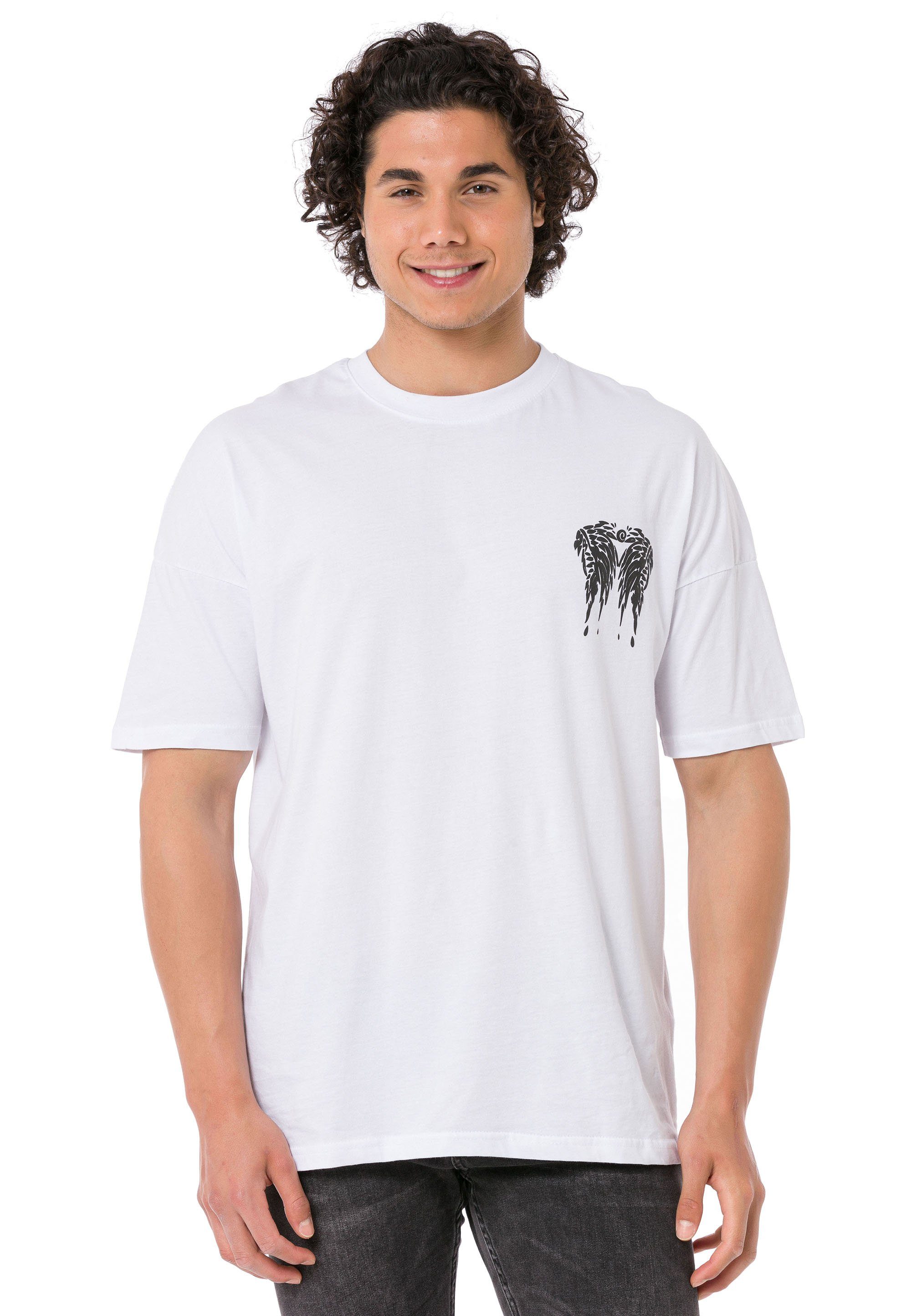 RedBridge T-Shirt Corby mit großflächigem Print weiß