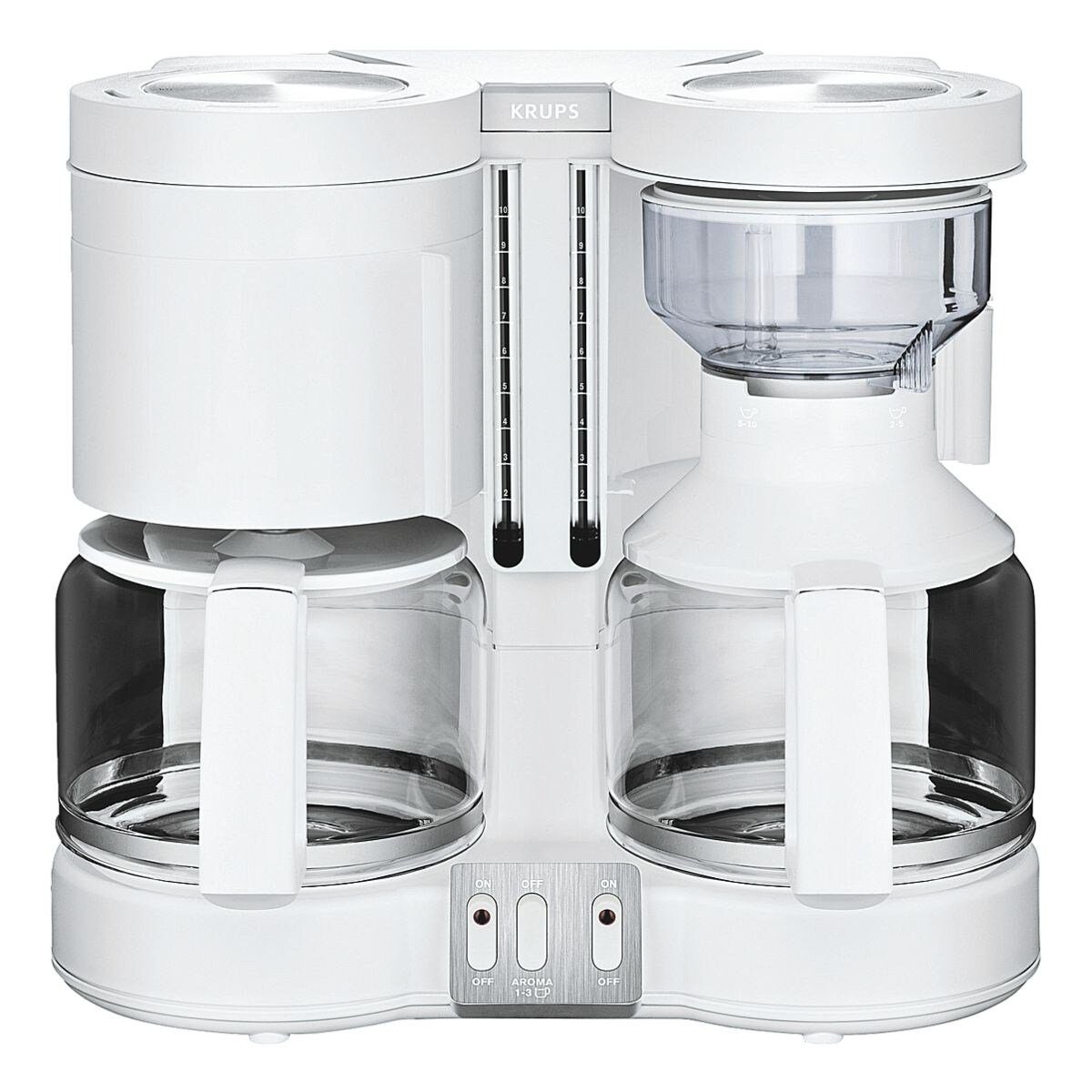 Filterkaffeemaschine Krups Plus, Tassen 2x weiß Kaffeemaschine für Duothek 10