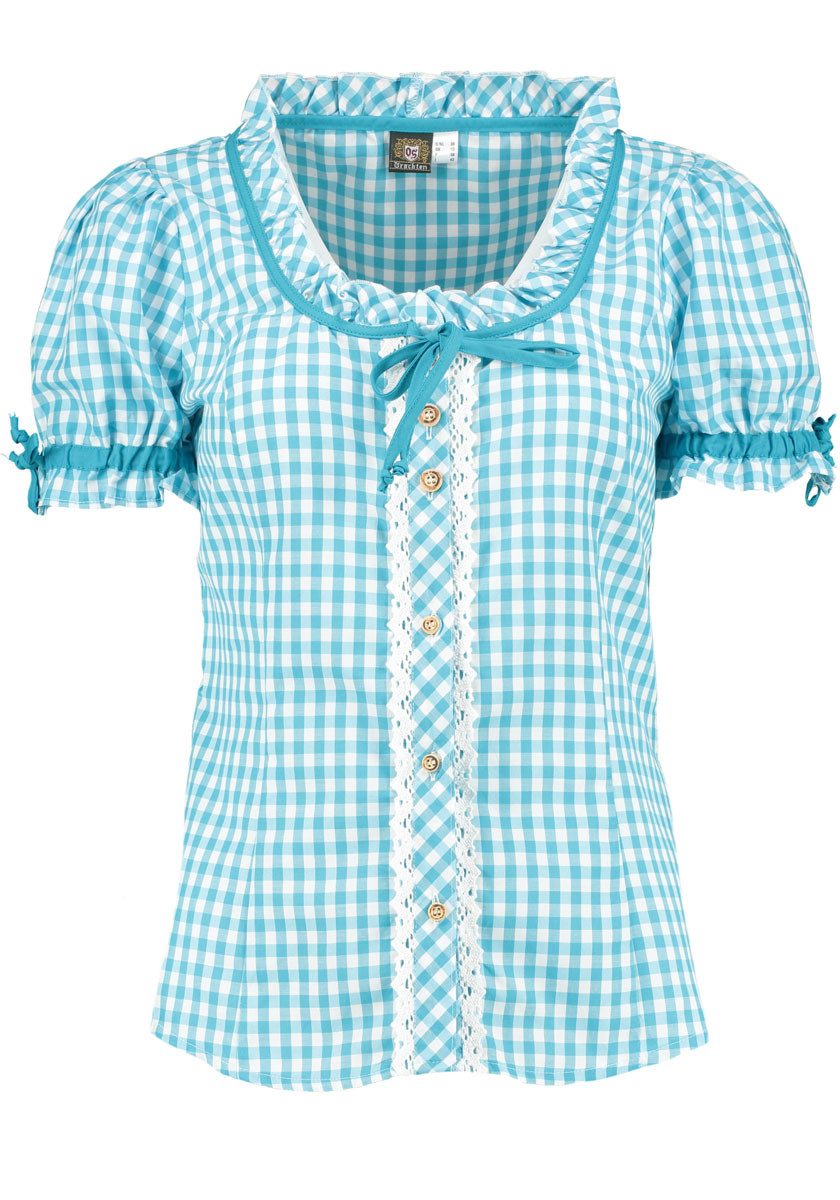 OS Trachten Trachtenbluse Zenivo Tailliert, Rundhalsausschnitt, 1/2-Arm, Rü günstig online kaufen