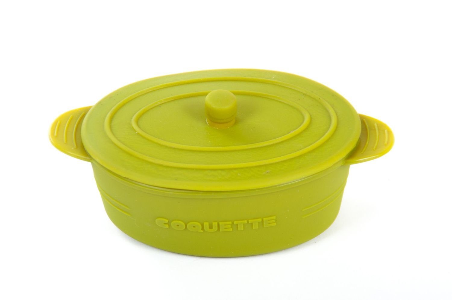 BURI Auflaufform Mini Kochgeschirr Silikon Cocotte Backform Auflaufform Kasserolle 240, Silikon 68738 Farbe:grün