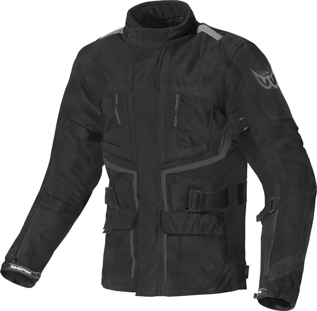 3in1 Black Berik Motorradjacke wasserdichte Textiljacke Motorrad Safari