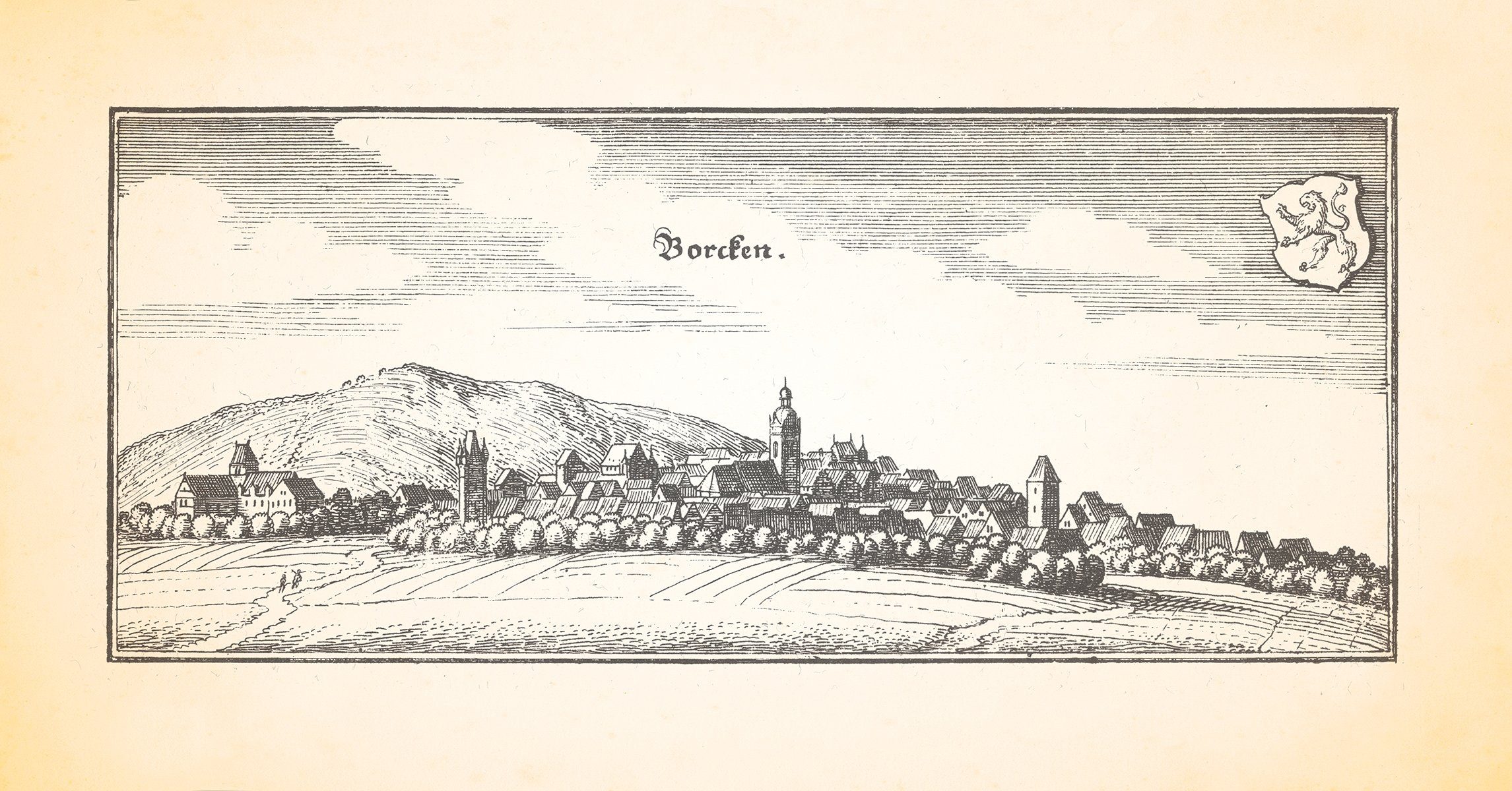 Kunstdruck Borcken Borken Evangelische Stadtkirche Kellerwald Knüllgebirge Merian