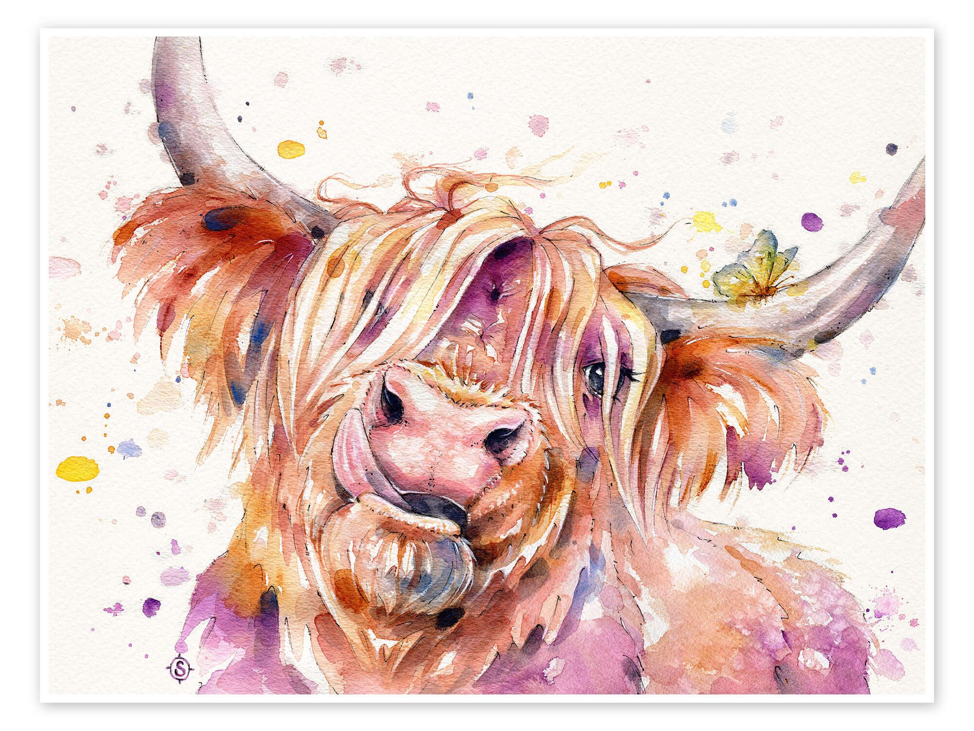 Posterlounge Wandbild Schlechtes Haar ist egal (Hochlandkuh), Sillier Than Sally, erhältlich als Poster, Leinwandbild, Wandsticker oder Acrylglasbild