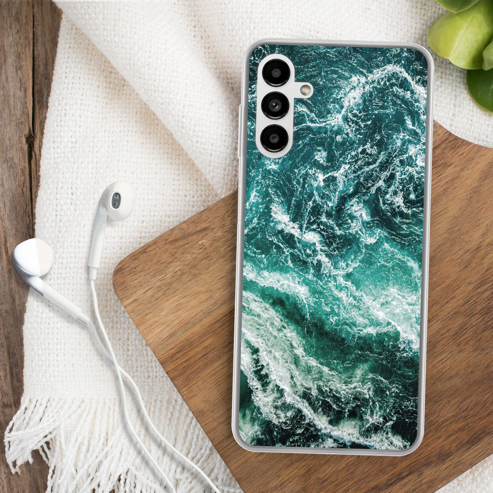 MuchoWow Handyhülle für Samsung Galaxy A04s Marmor - Gemustert - Natursteine, Handy Case, Silikon, Bumper Case Dünn