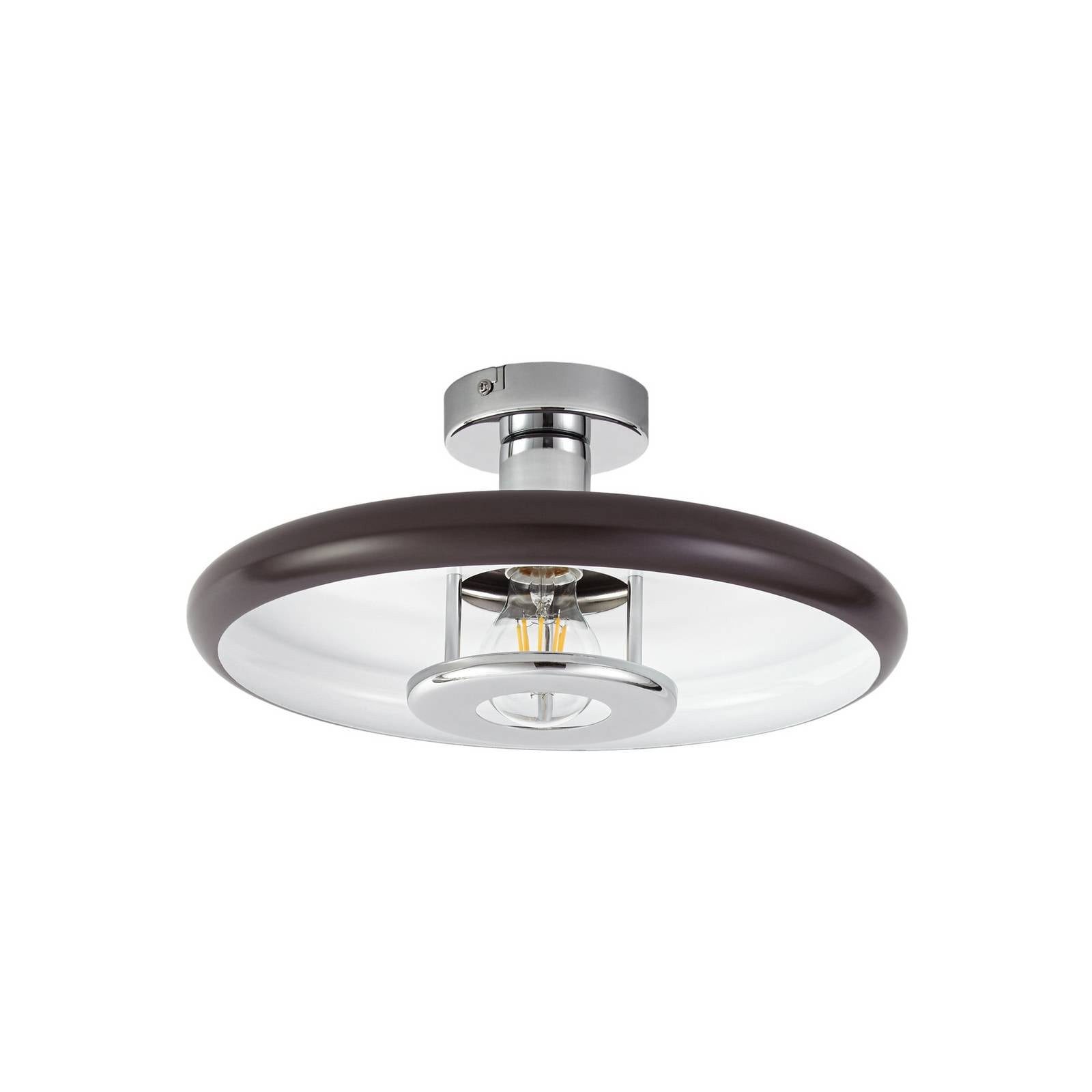 Lindby Deckenleuchten Branford, Metall, Braun IP20, 1 x 15 W LED