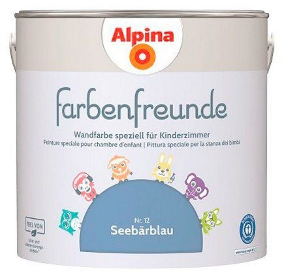 Alpina Wandfarbe 2,5 L. Farbenfreunde Seebärblau No.12