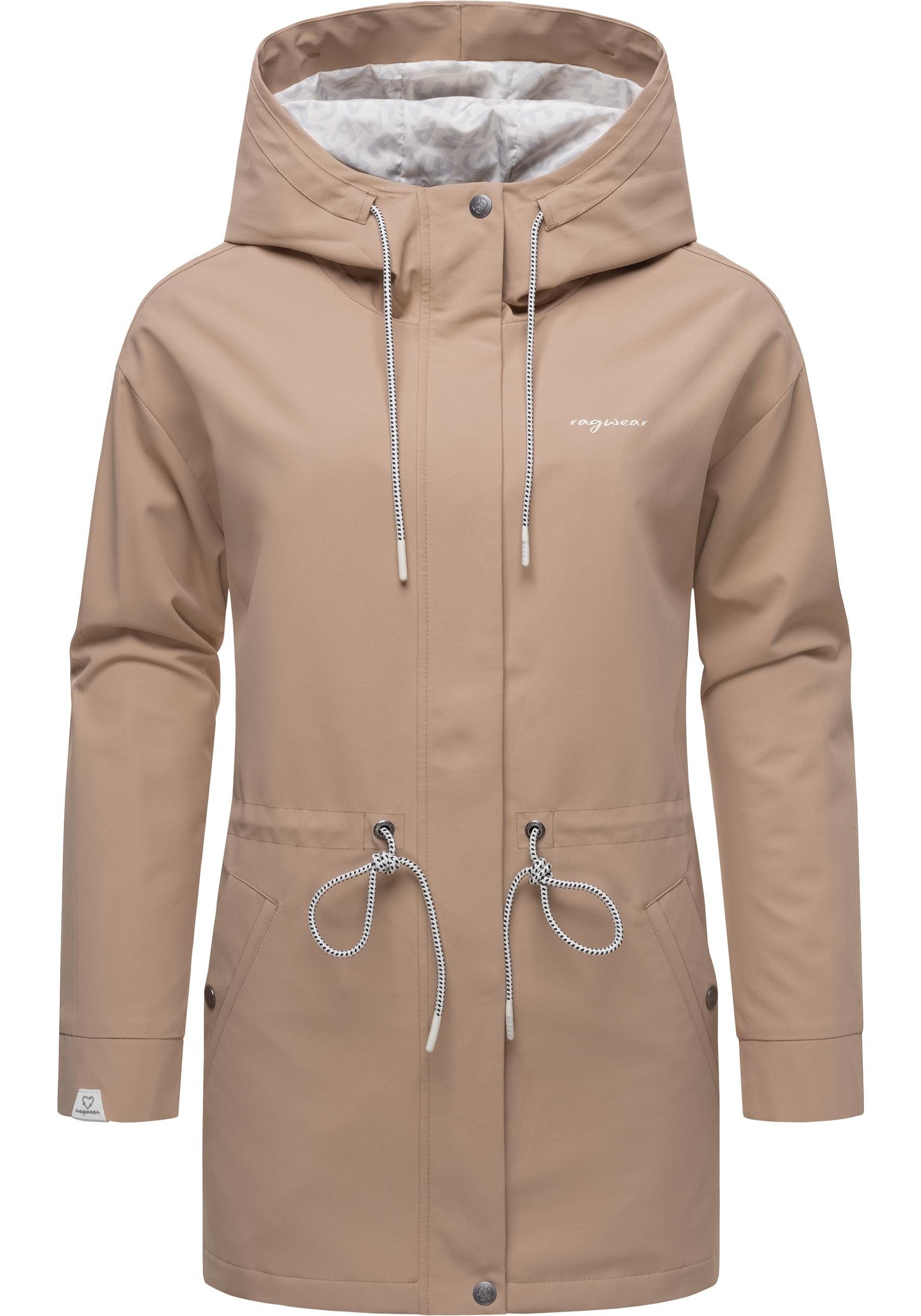 Ragwear Outdoorjacke Urbanna recycelten sand Damen Remake Materialien Übergangsjacke stylische aus