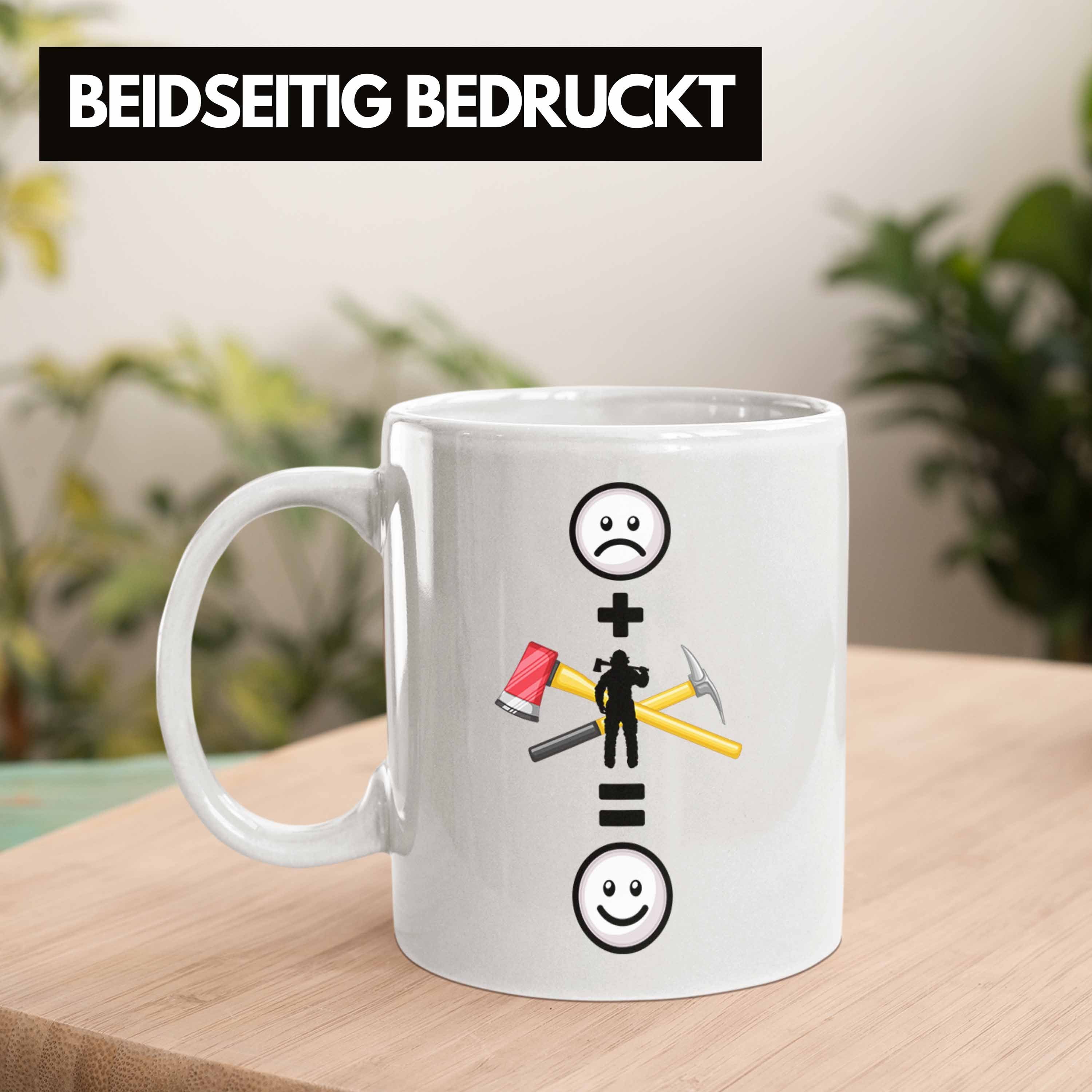 Feuerwehr Lustige Tasse Tasse Geschenkidee Feuerwehrmann Geschenk Weiss :(F für Trendation