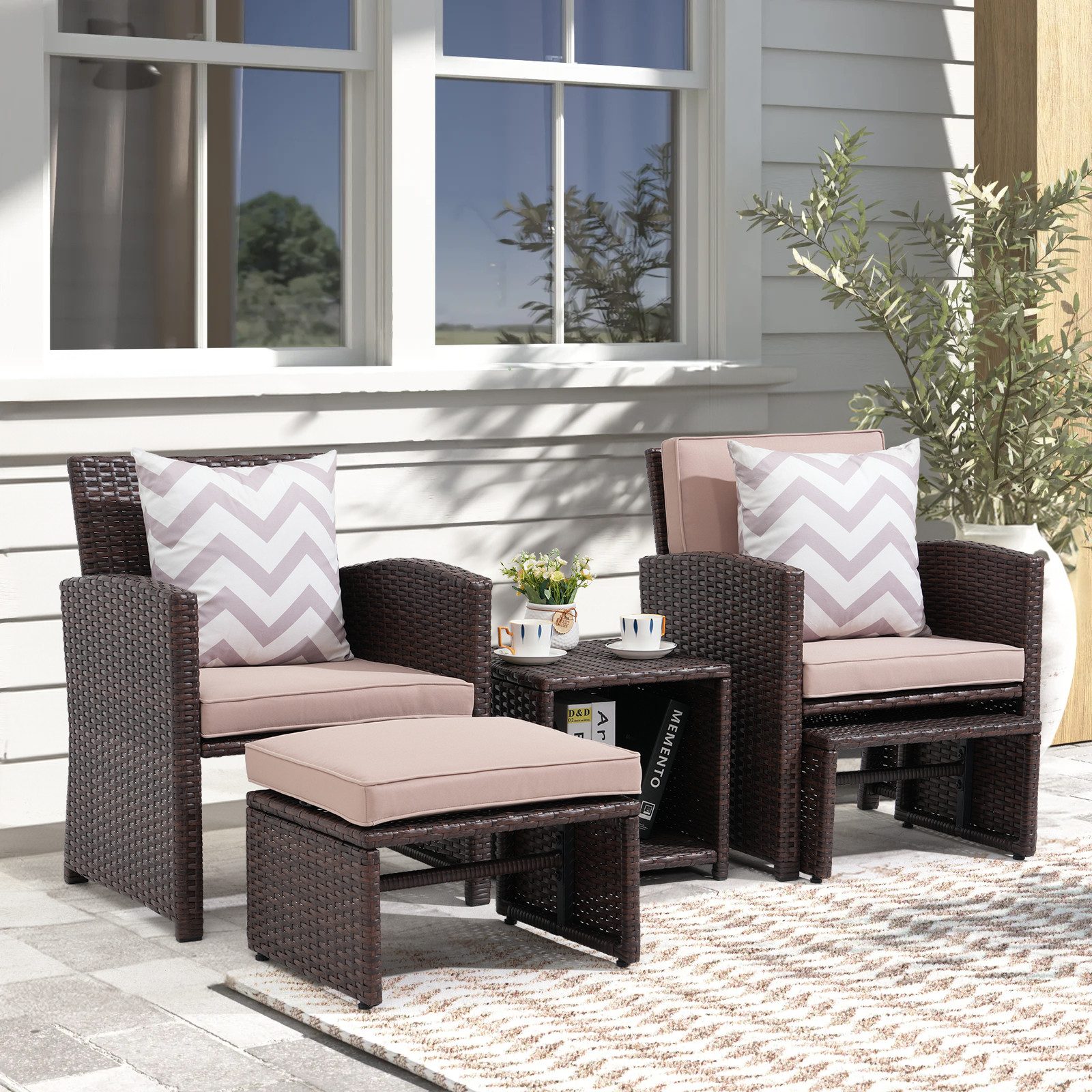 Balkonset 5-tlg Garten Unterhaltung Set