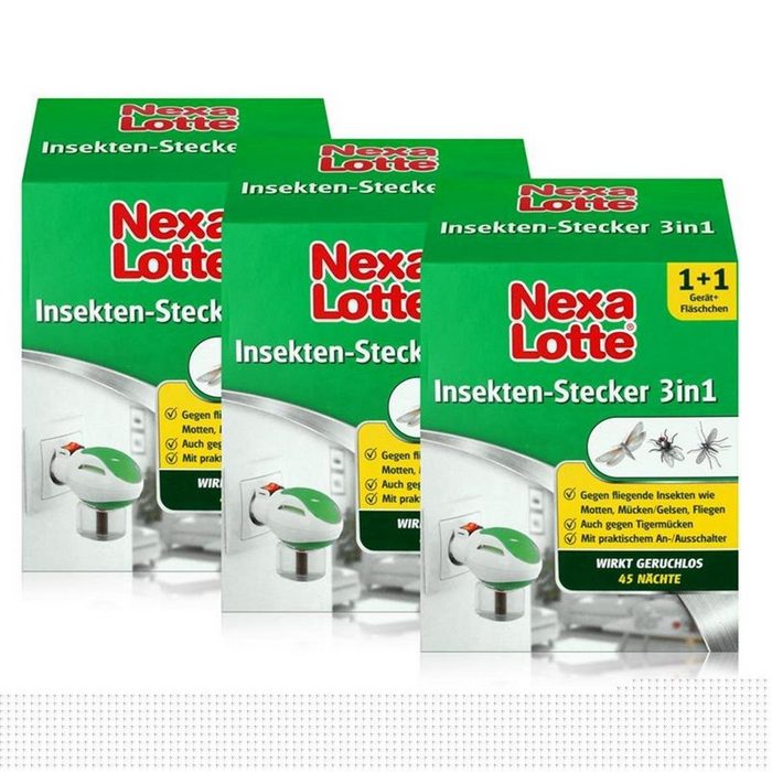 Nexa Lotte Insektenfalle Nexa Lotte Insekten-Stecker 3in1 - Gegen Mücken Fliegen und Motten (3