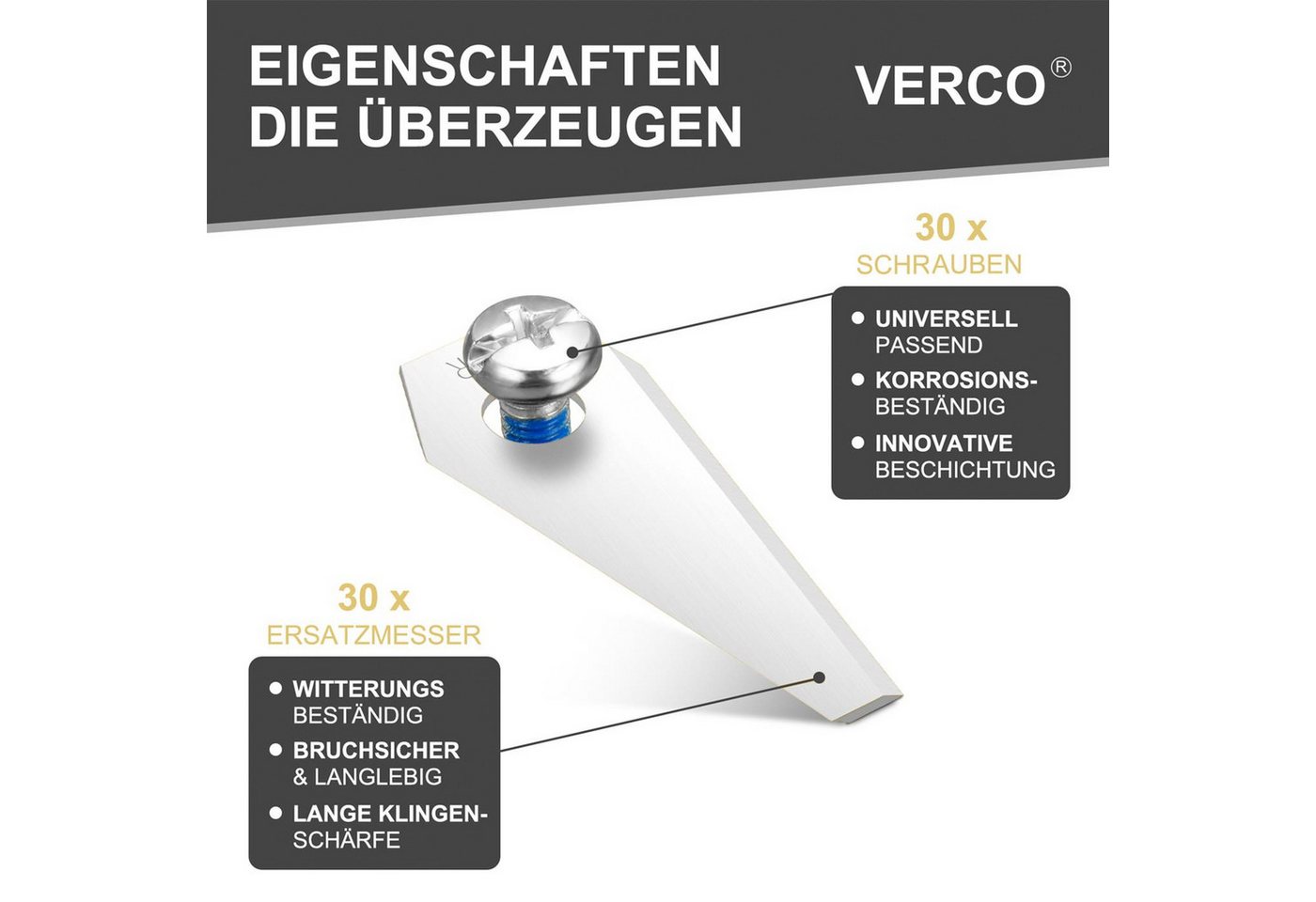 VERCO Mährobotermesser für Bosch Indeg... VERCO Mährobotermesser für Bosch Indeg...