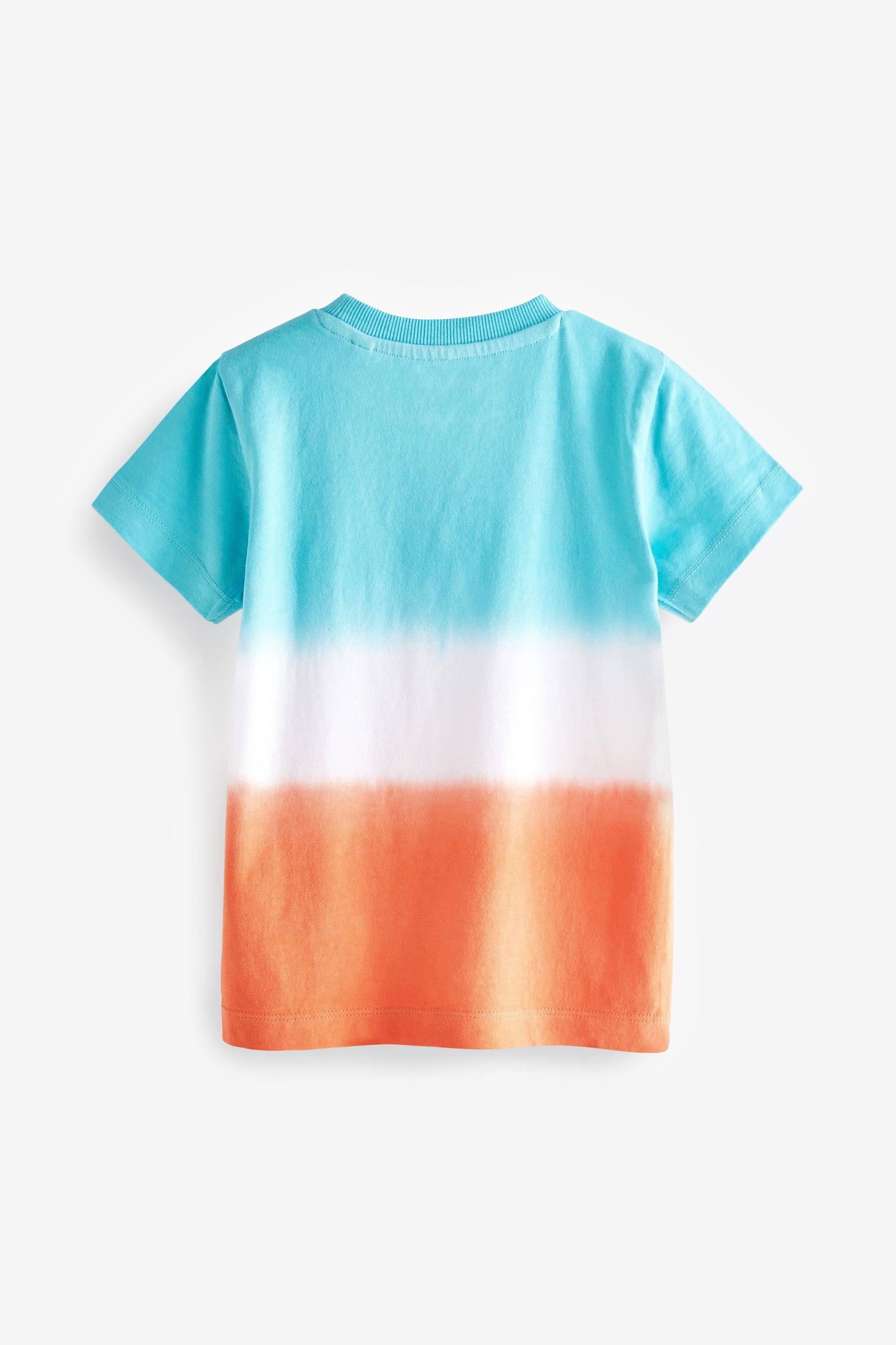 Next T-Shirt Kurzarm-T-Shirt (1-tlg) Knüpfbatik Blue/Orange in