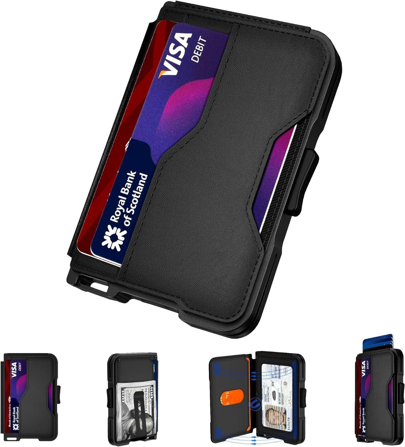 Forrlite Geldbörse Geldbörse Herren mit RFID Schutz, Portmonee Portemonnaie Herren klein (Slim Wallet mit Münzfach, Mini Geldbörse Herren&Damen, Kreditkartenetui Kartenetui-Geldbeutel 15 Karten, Kartenhalter Leather)