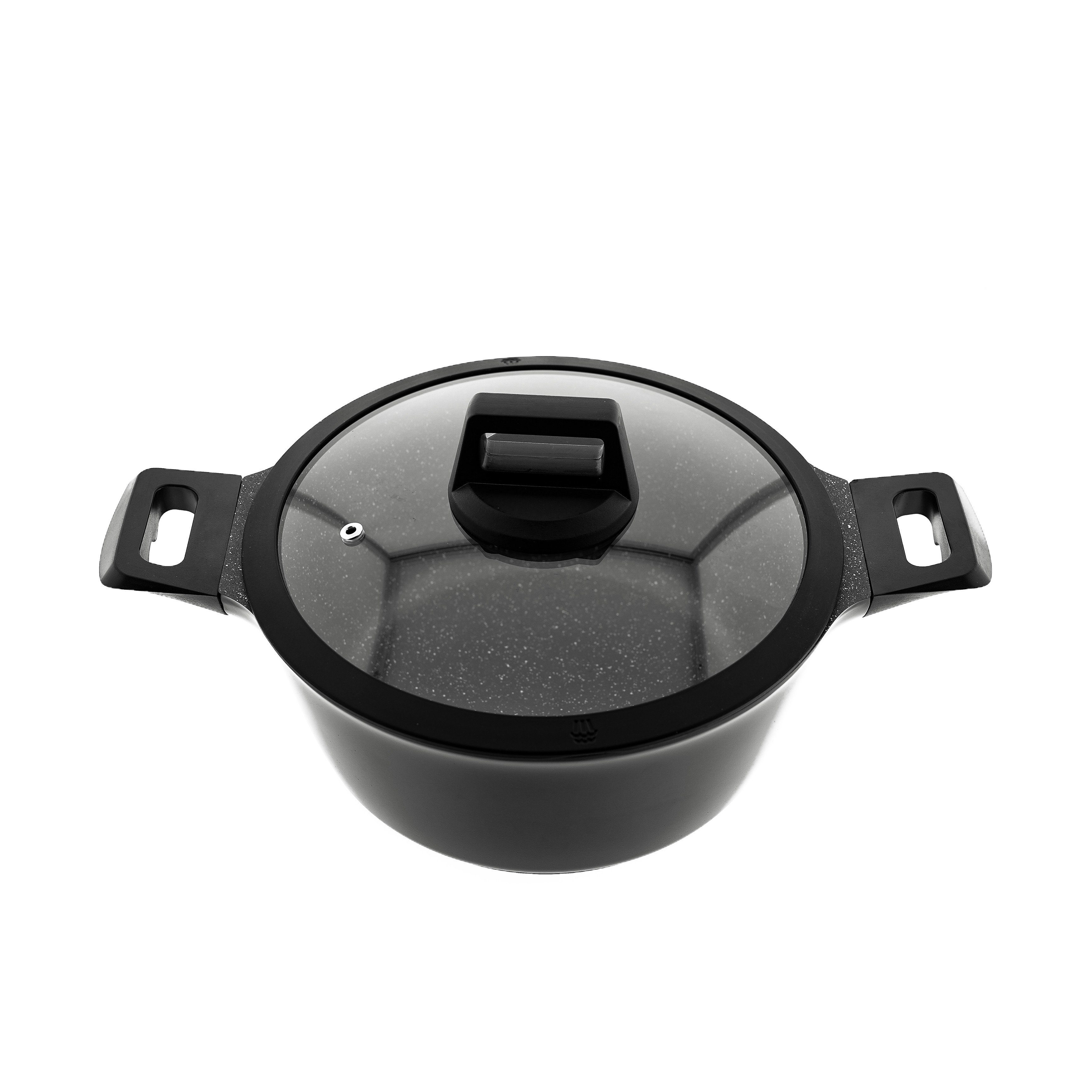 Mulex Kochtopf Kochgeschirr Set 7tlg Topfset Koch-/Braten-Topf-Set Induktion, Aluminiumguss, Antihaft