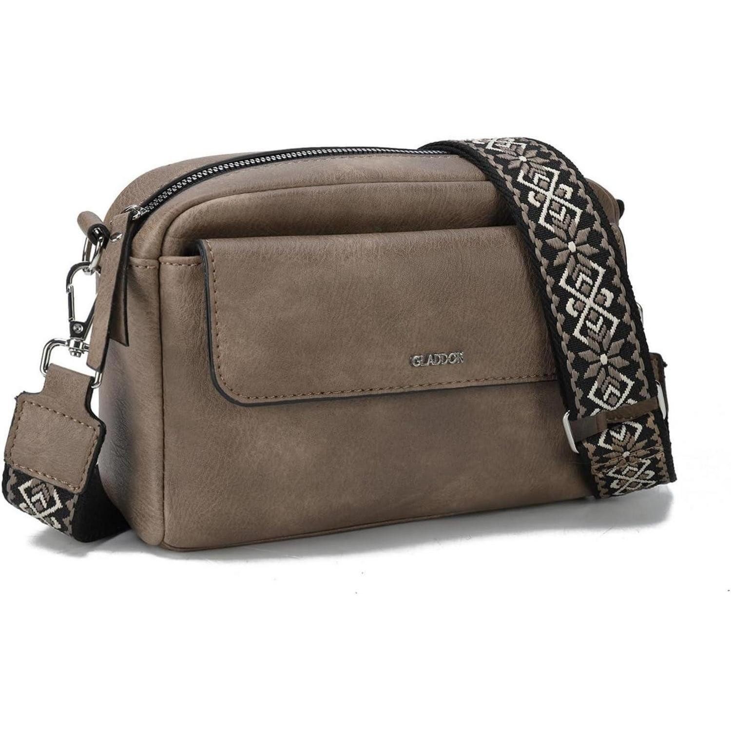 LuxusKollektion Handtasche Gladdon Crossbody Bag Damen PU Leder, Umhängetasche mit abnehmbarem