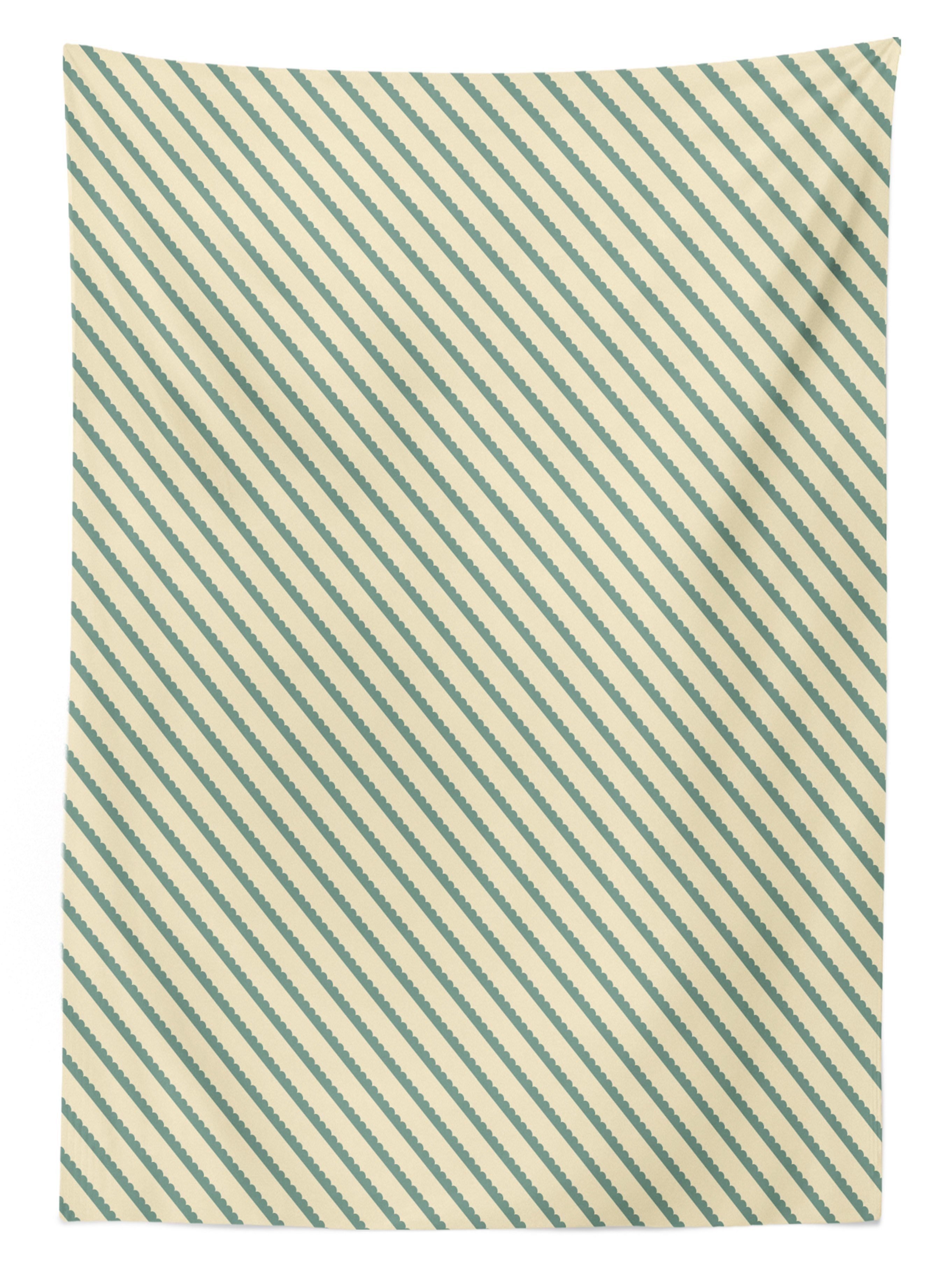 Waschbar Bereich Retro Bias-Grün-Streifen Klare Abakuhaus Farbfest Tischdecke Farben, Außen den geeignet Für