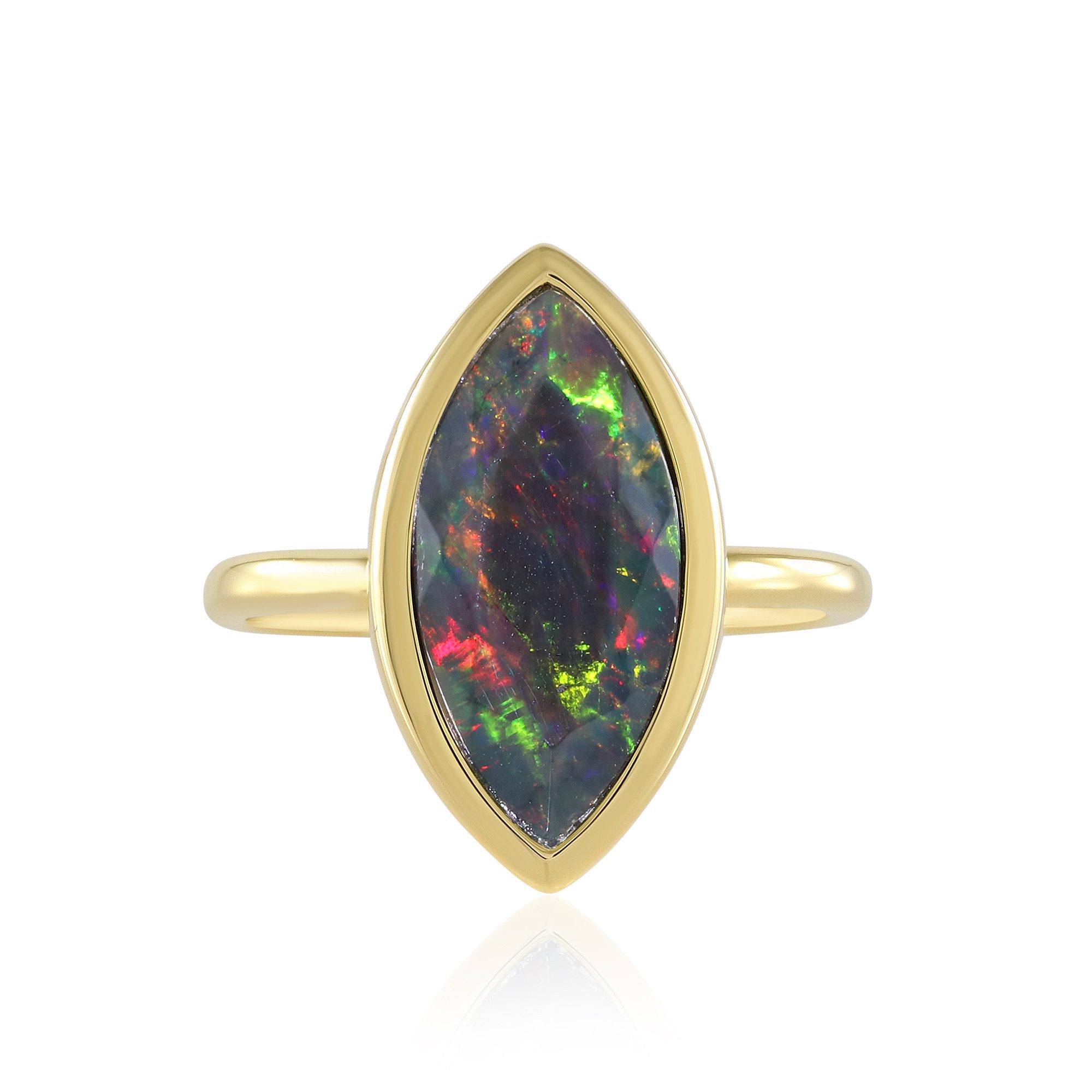 Cavill Solitärring Cavill Ring mit 1,917 ct Opal, 925er vergoldetes Silber, mehrfarbig (1-tlg)