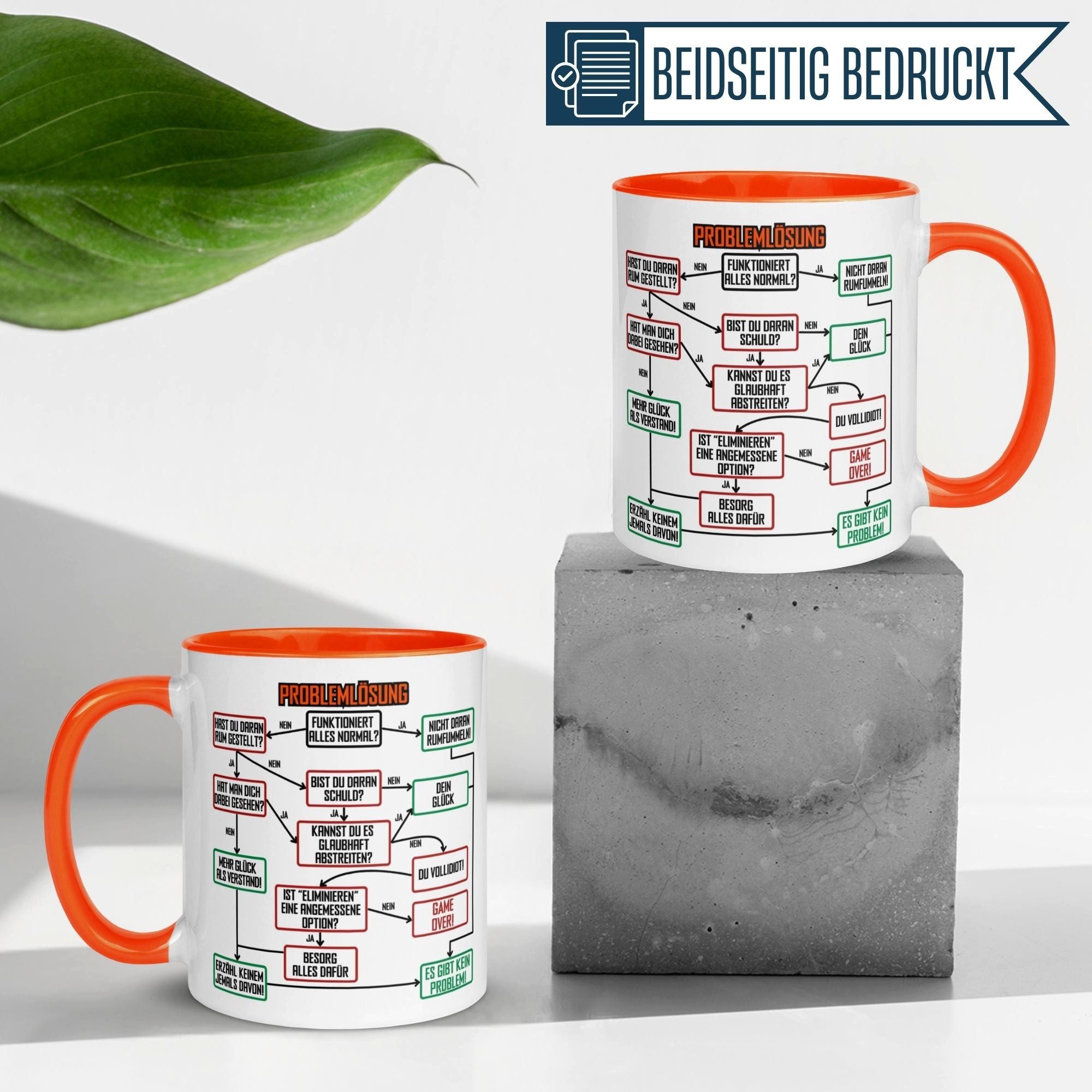 Momentals Tasse Kollege – „Problemlösung im Büro“ – Geschenk Abschied Arbeitskollege, Gratis Versand · Links-&Rechtshänder · Spülmaschinenfest