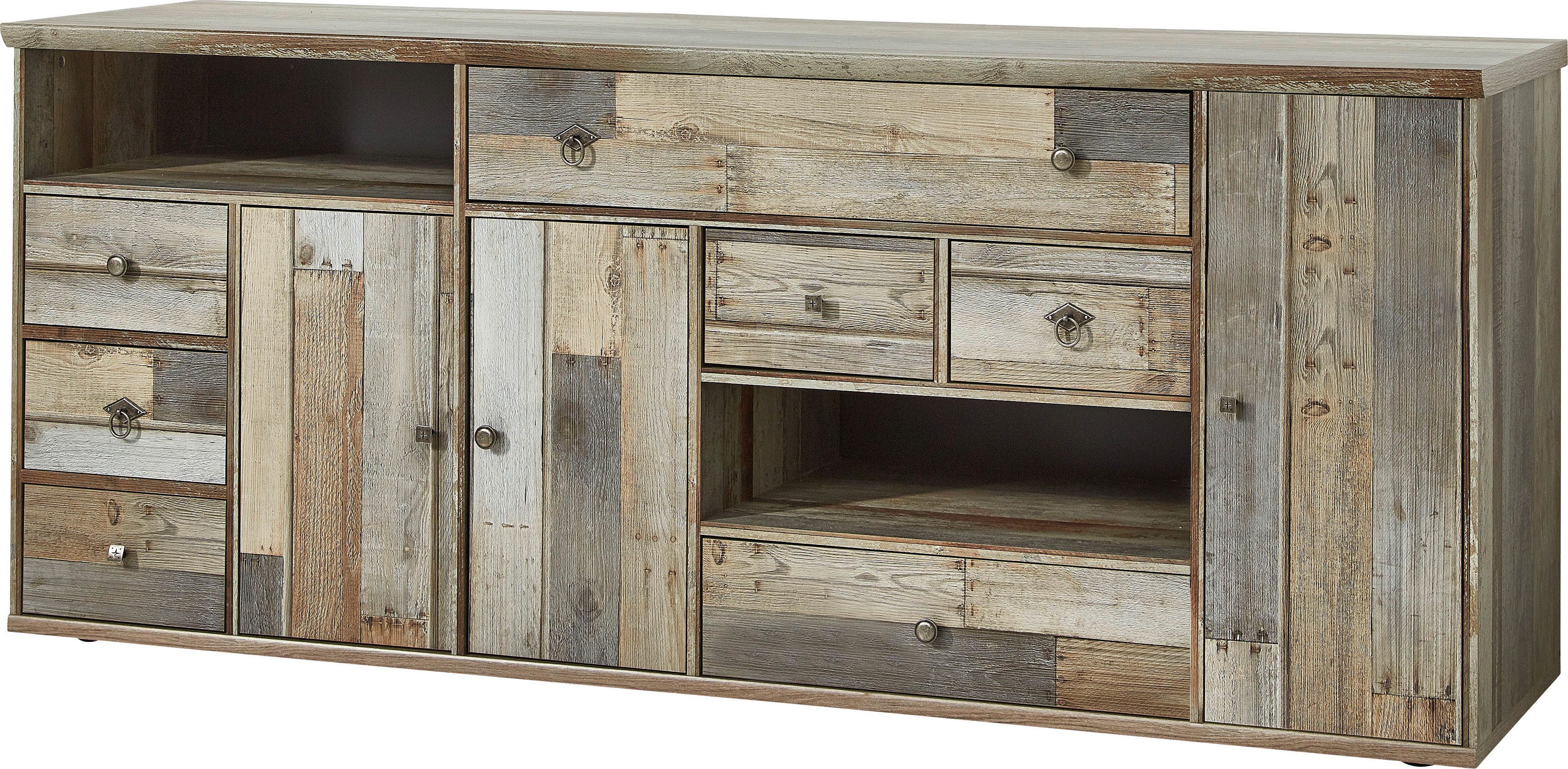 Innostyle Sideboard BONANZA (1 St), 3 Holztüren, 7 Schubladen, 9 Fächer, Softclose, ABS Kantenschutz