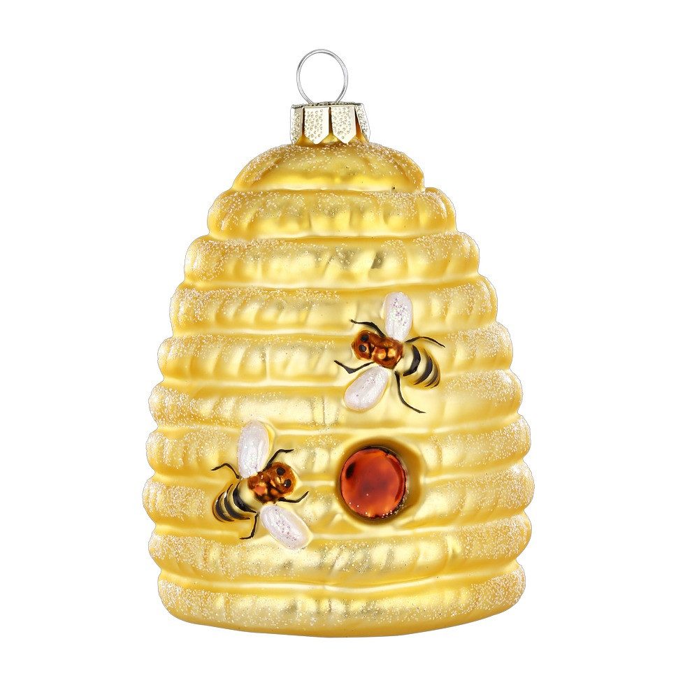 INGE-GLAS® Christbaumschmuck Christbaumschmuck Bienenstock mit Glitzer Glas günstig online kaufen