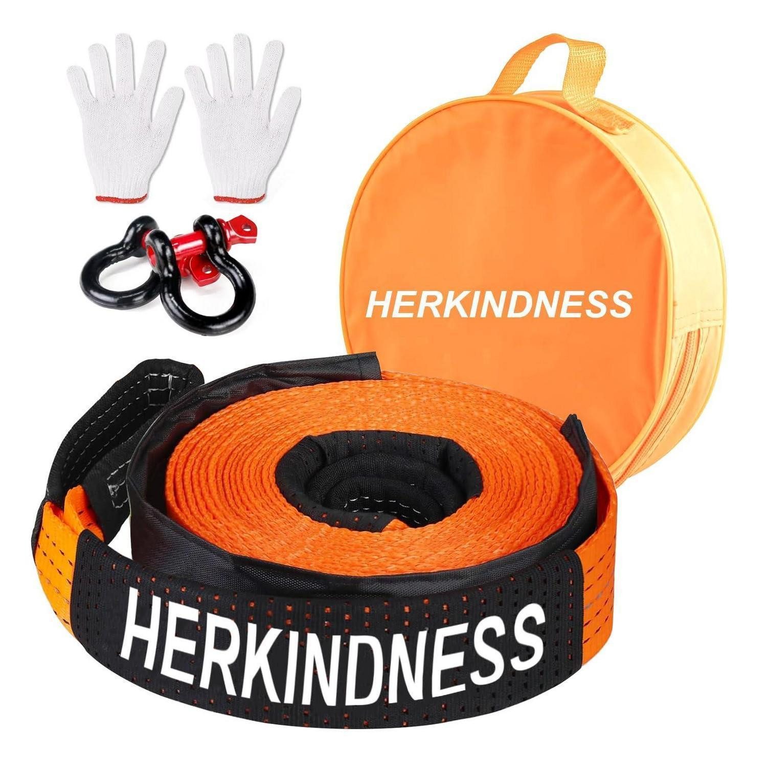 LuxusKollektion Abschleppseil Abschleppseil PKW 5m 5cm Auto 2 Schäkel Handschuhe Tasche 10 Tonnen