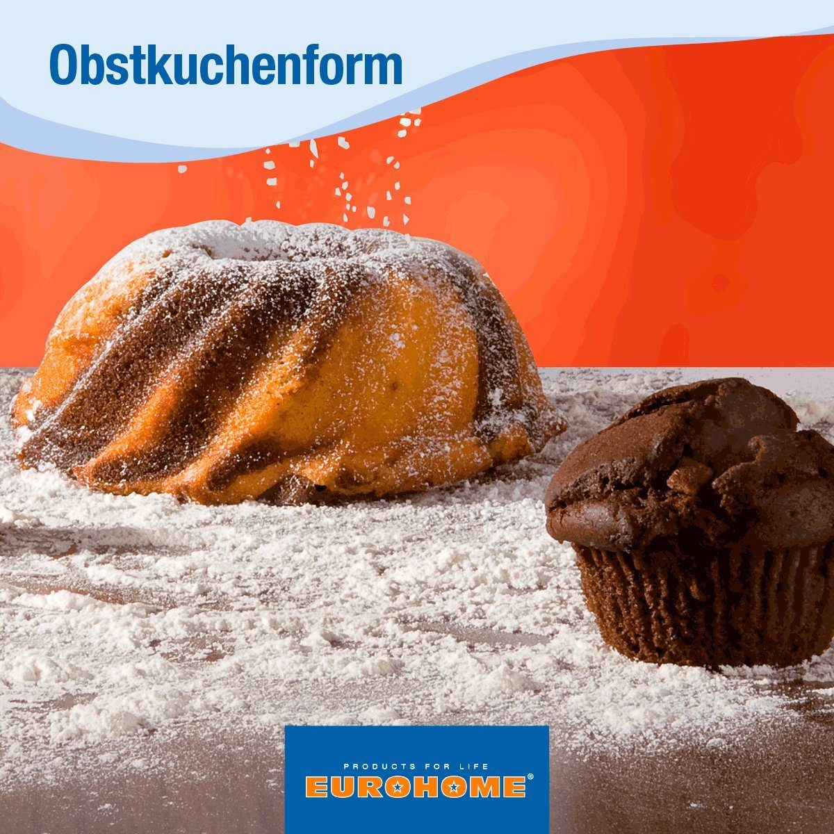 antihaft Obstkuchenform Backform - EUROHOME Kuchen rund mit Antihaftbeschichtung, rund Obstkuchenform Wellrand - Kuchenform