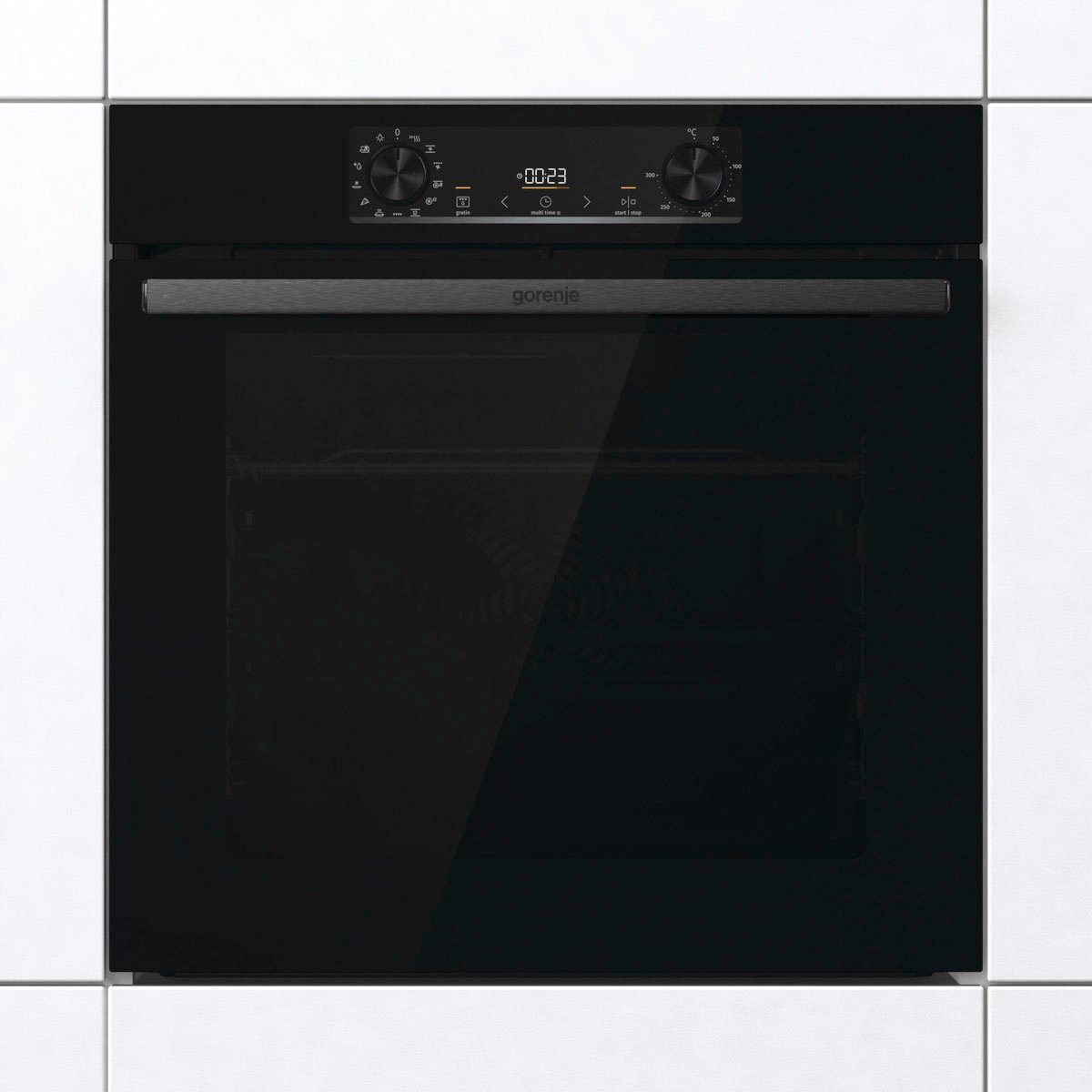 Backofen-Set Set, mit ExtraSteam Black Basic Clean, Aqua GORENJE 1-fach-Teleskopauszug, Pacific