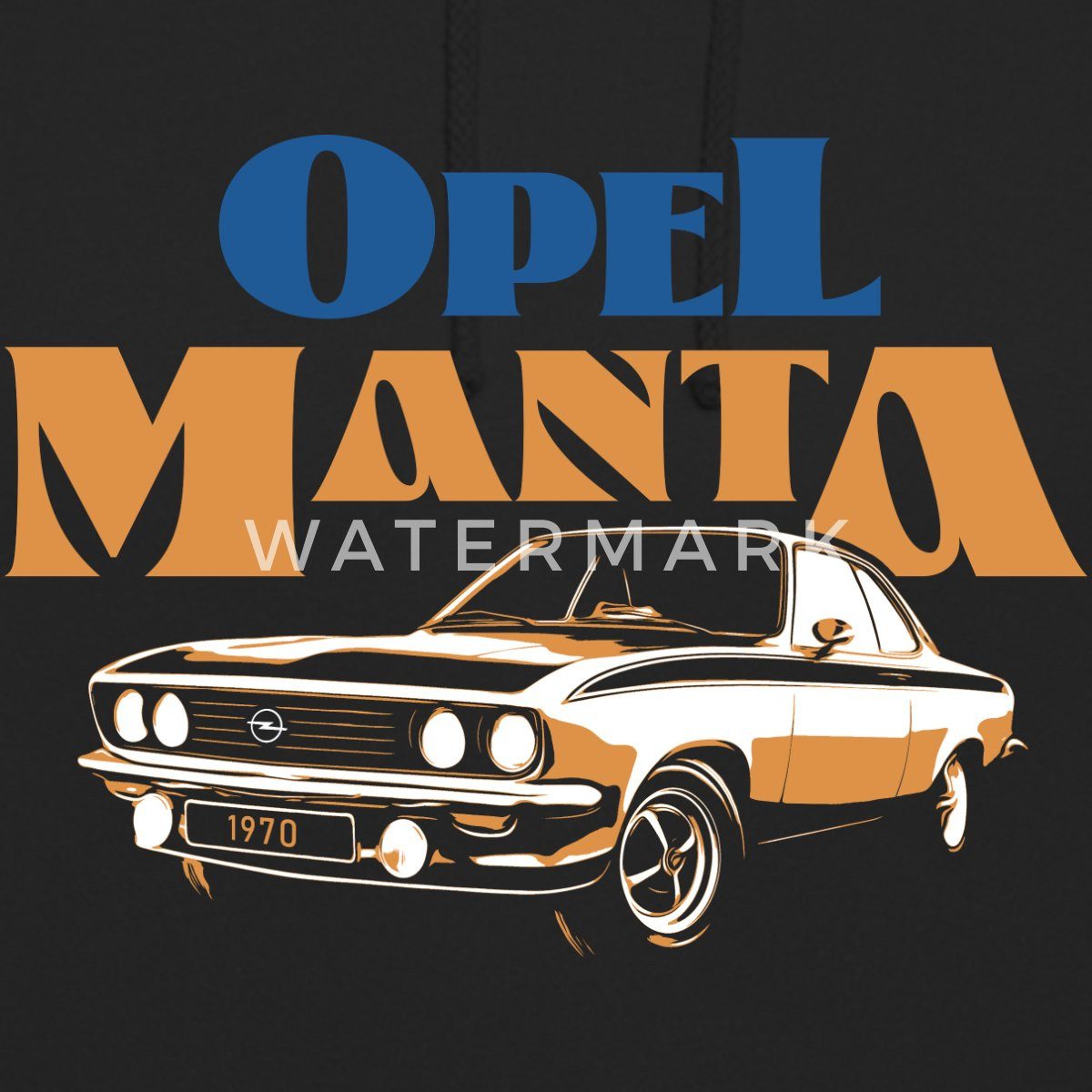 Spreadshirt Hoodie Opel Manta Cooles Design In Blau Und Orange Unisex Hoodie (1-tlg)
