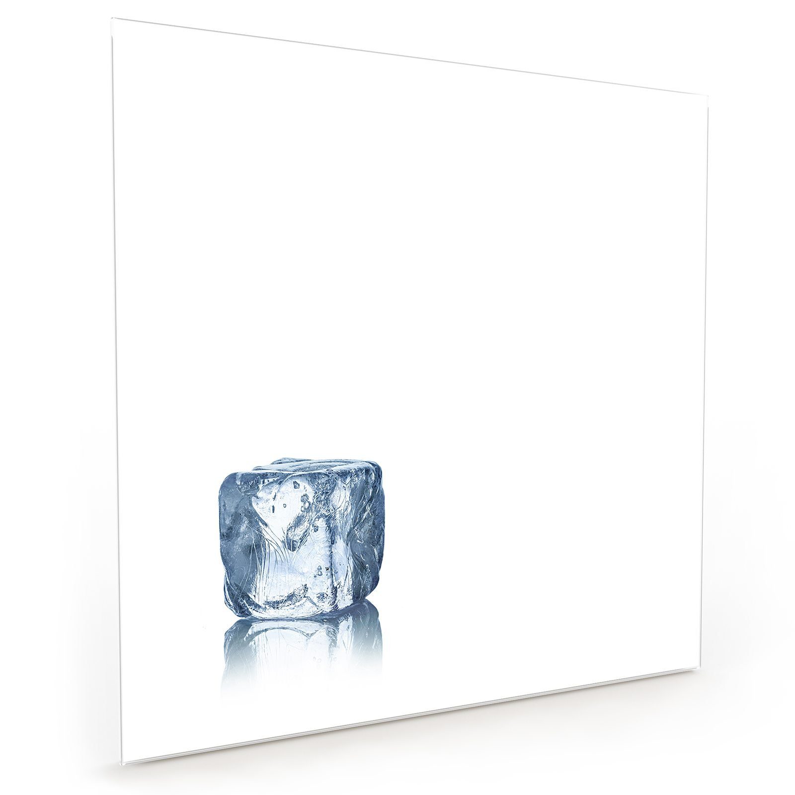 Primedeco Küchenrückwand Spritzschutz Glas Ein Eiswürfel