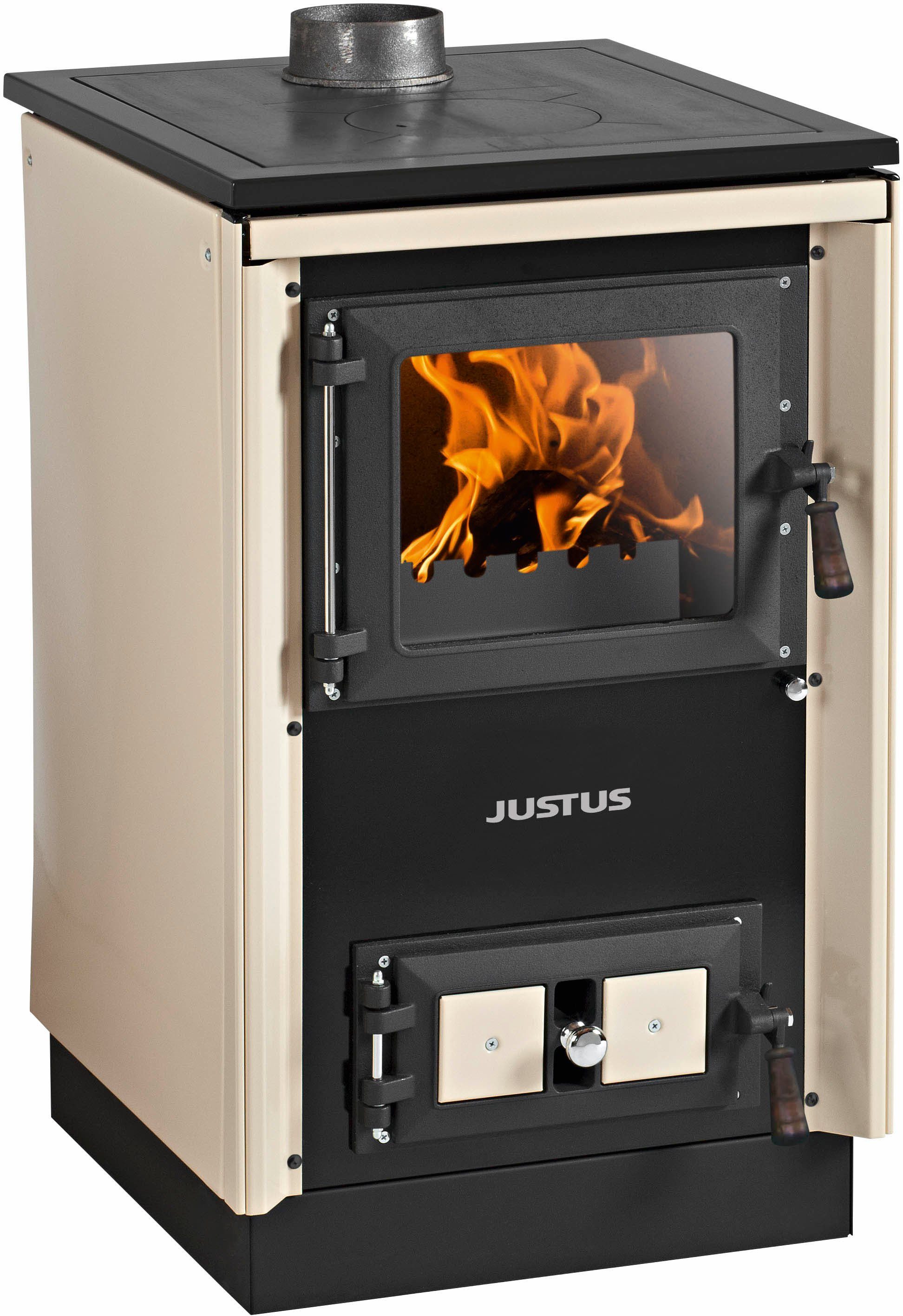 JUSTUS Festbrennstoffherd Rustico-50 2.0, Zeitbrand 7 kW