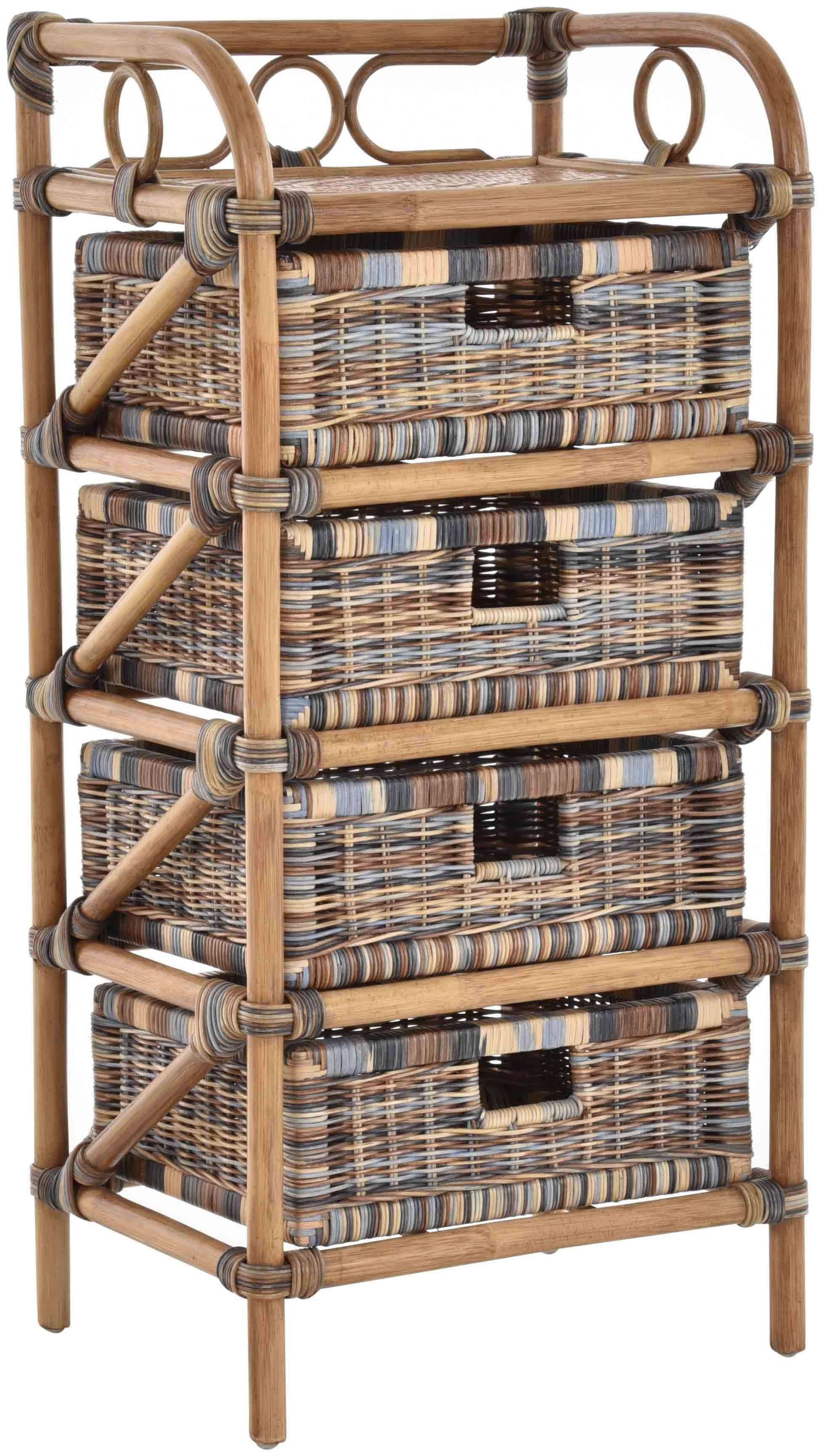 Krines Home Badregal Rattan Standregal Kommode günstig online kaufen