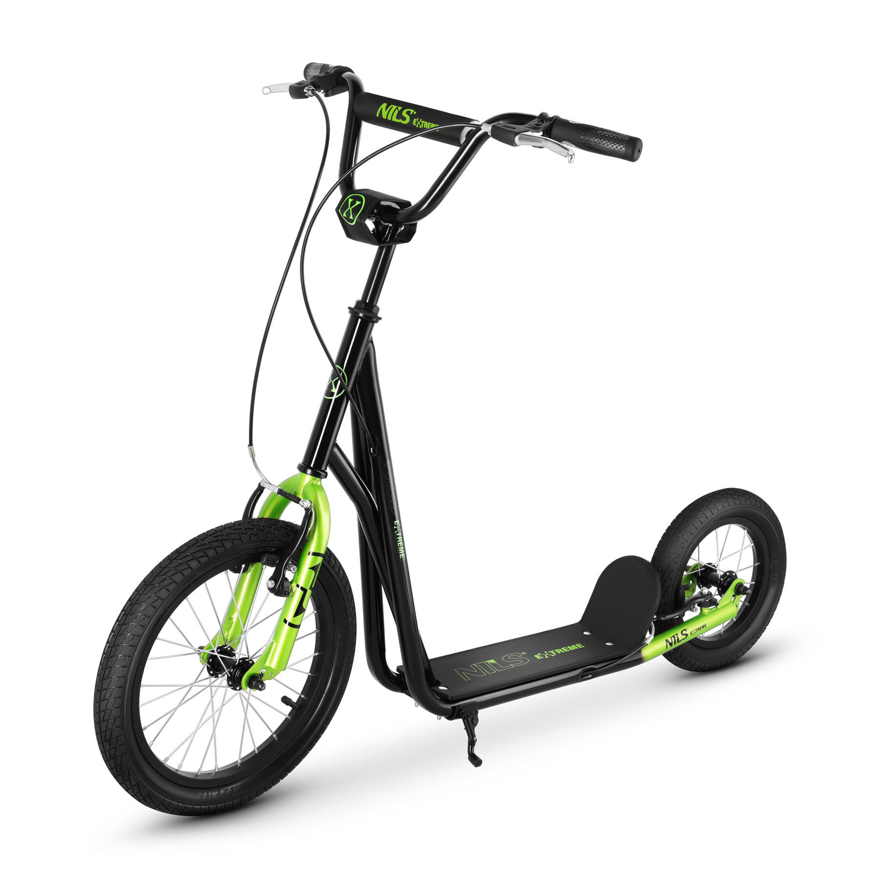 NILS EXTREME Cityroller Scooter Roller Tretroller große Reifen für unwegsames Gelände Grün