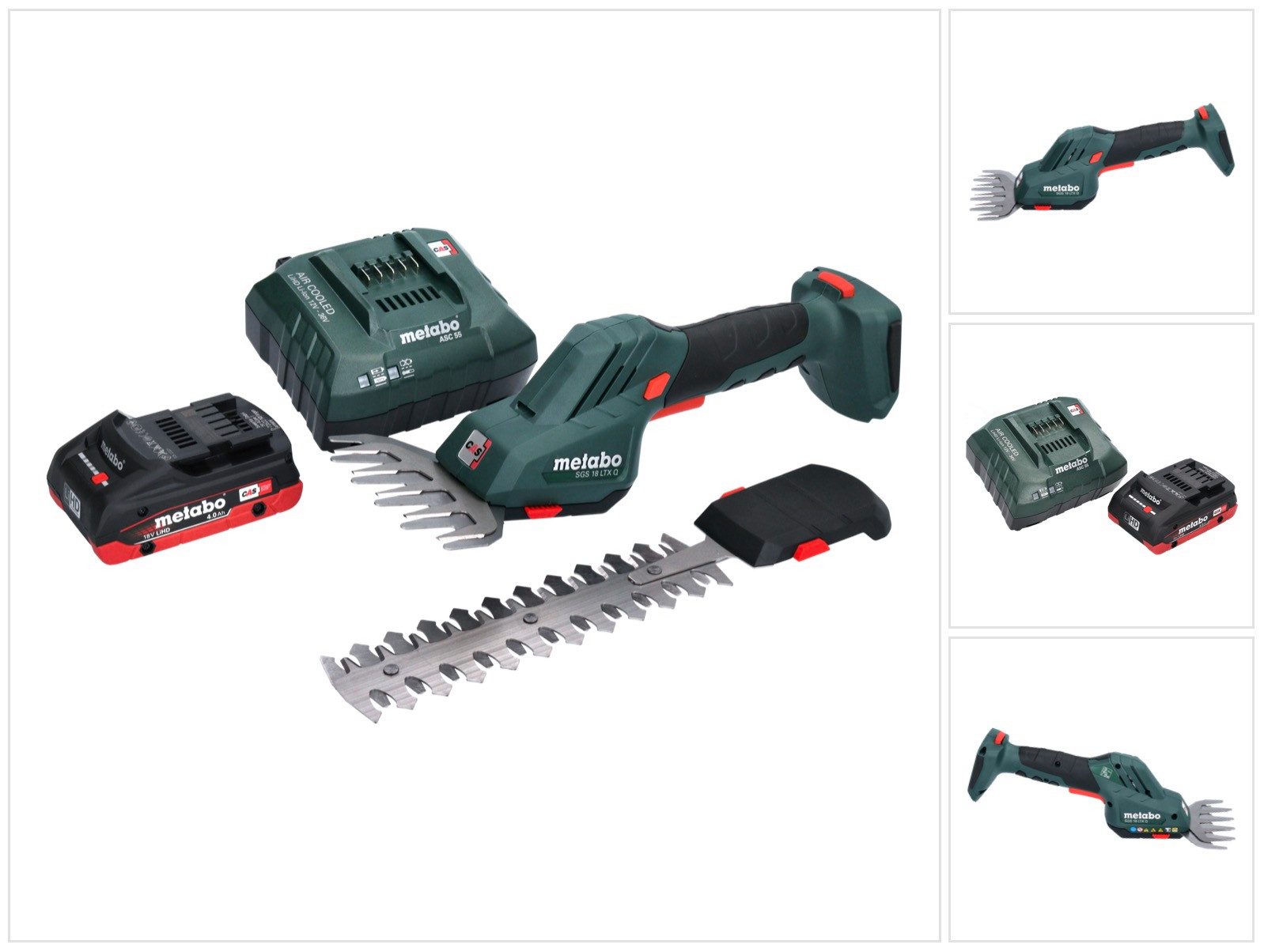 metabo Akku-Grasschere SGS 18 LTX Q Akku Gras und Strauchschere 18 V + 1x Akku 4,0 Ah + Lade