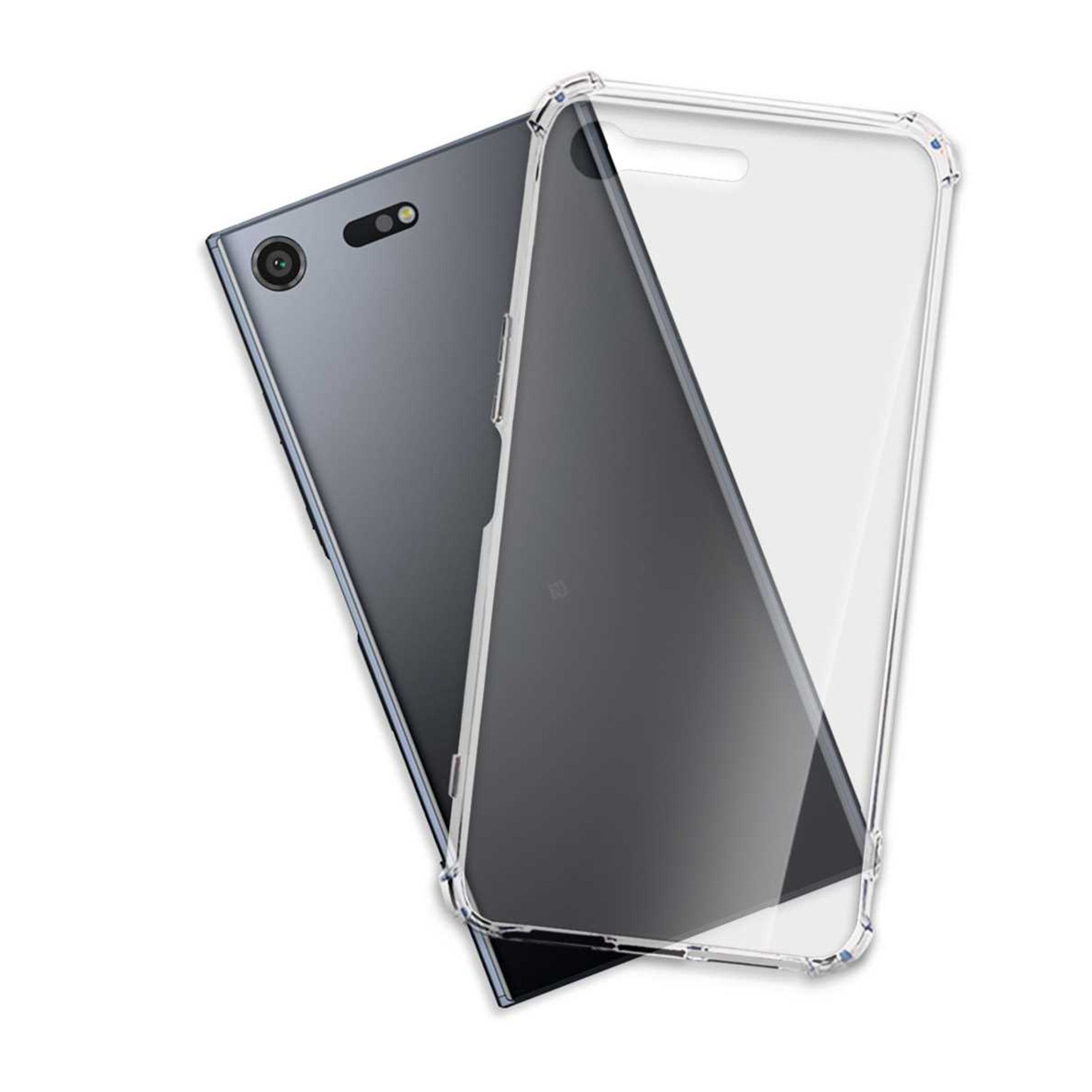 mtb more energy Smartphone-Hülle Clear Armor Case für Sony Xperia XZ Premium, Transparente TPU Schutzhülle Case Backcover mit Anti-Shock Verstärkung