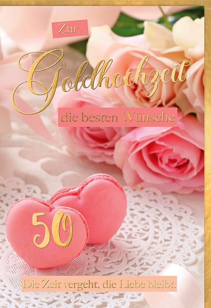 Verlag Dominique Grußkarten Goldhochzeit Glückwunschkarte im Format