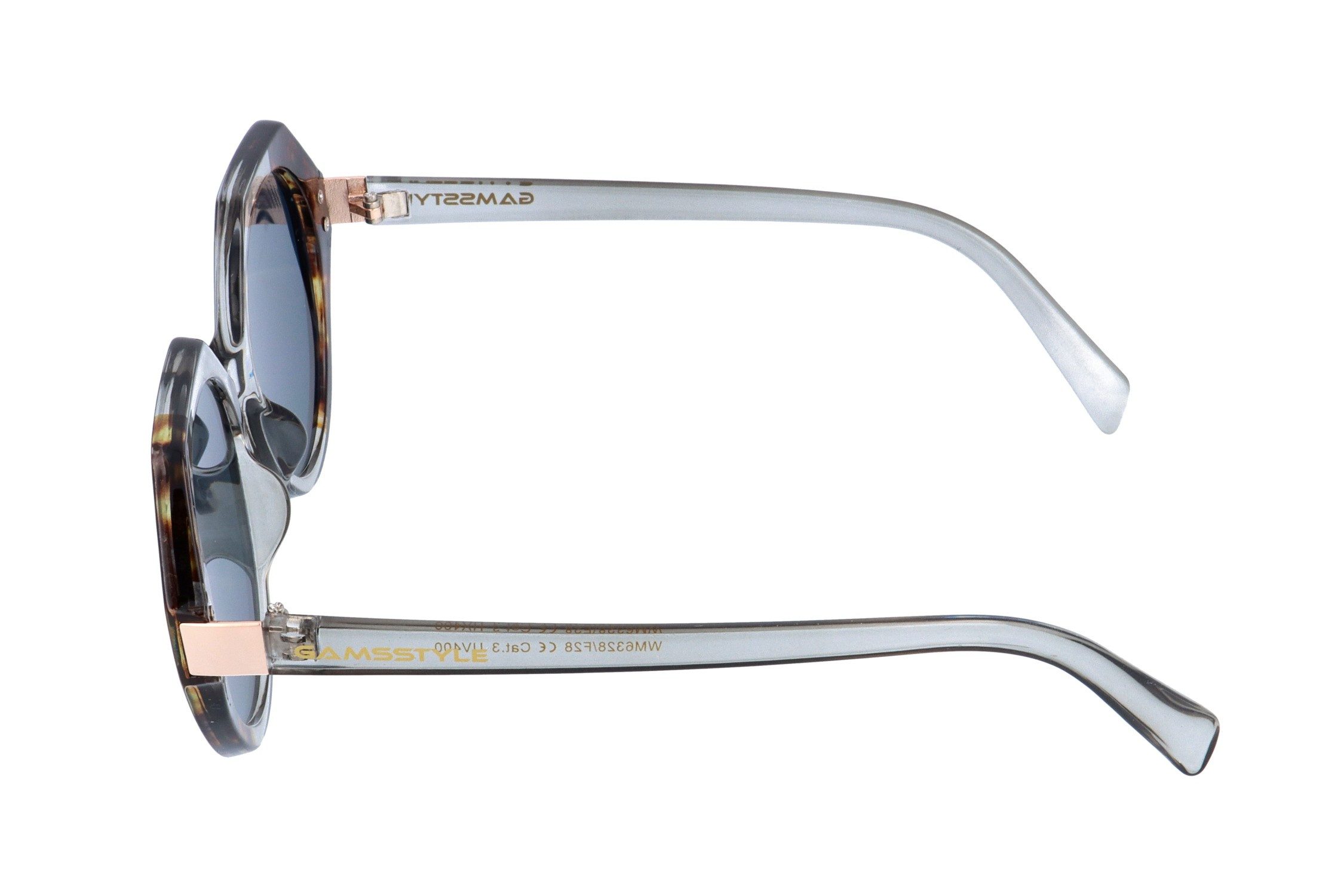 Gamswild Sonnenbrille UV400 GAMSSTYLE Modebrille Italien Style halbtransparente Fassung Damen Modell WM6328 in türkis, klar, schwarz