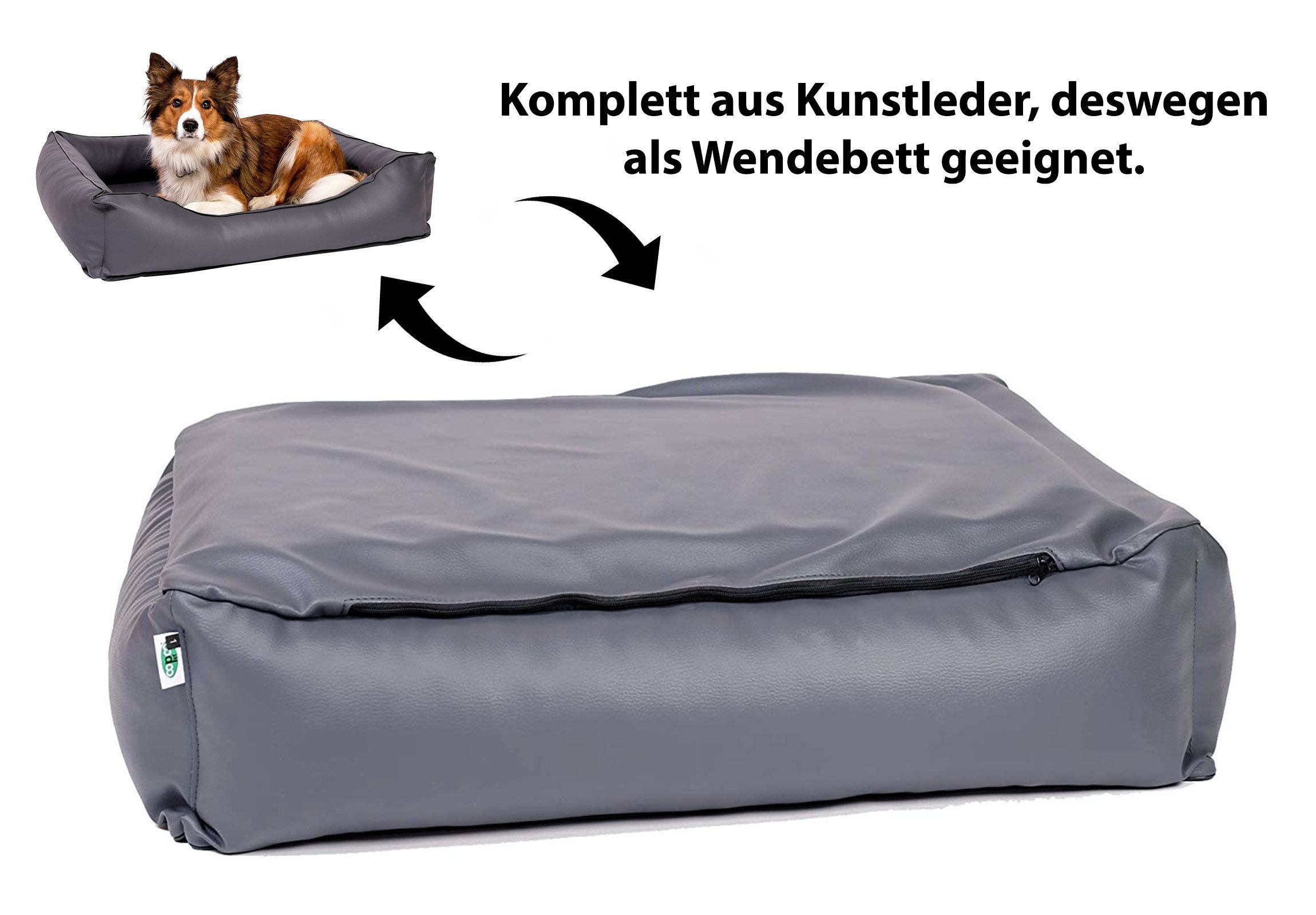 CopcoPet Tierbett Paco Kunstleder Hundebett – Bild 3 von 4