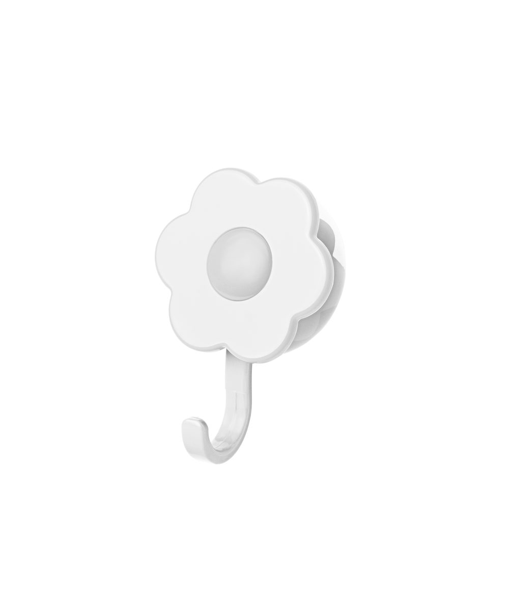 Kochblume Wandhaken Blumenhaken S Chrom/Weiß