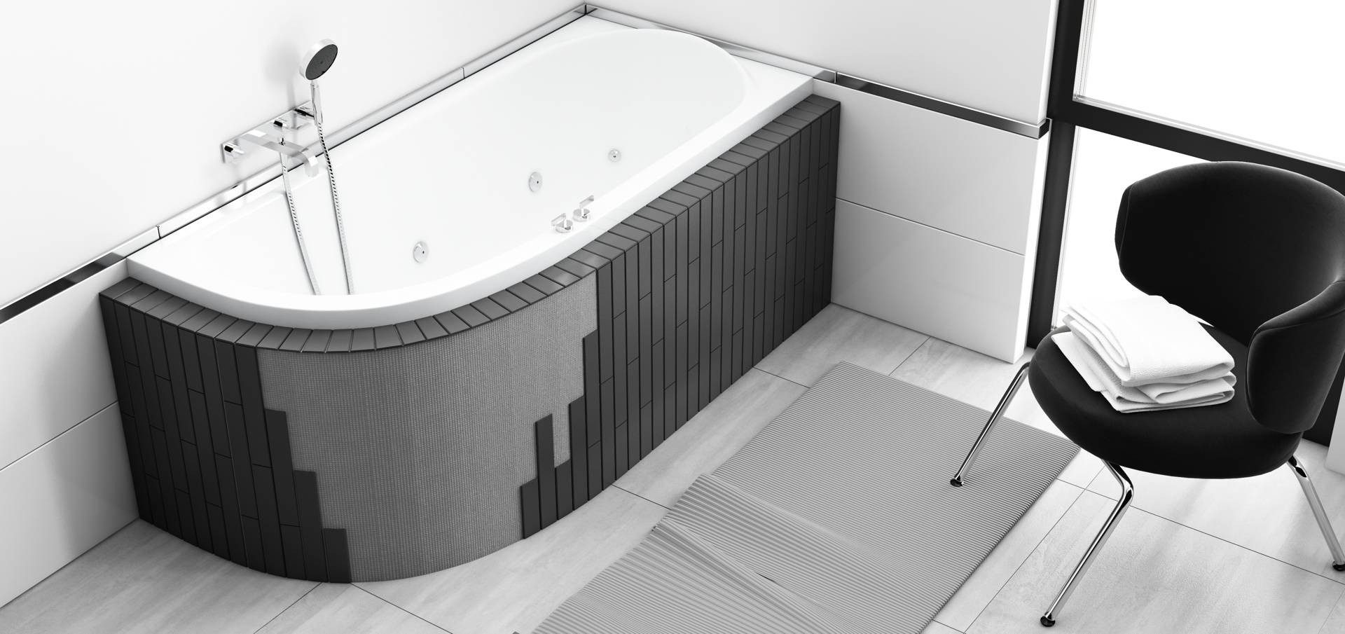Thumbnail - KOLMAN Badewanne Eckbadewanne Avita Slim 180x80, (Links/Rechts), Ablaufgarnitur & Füße GRATIS