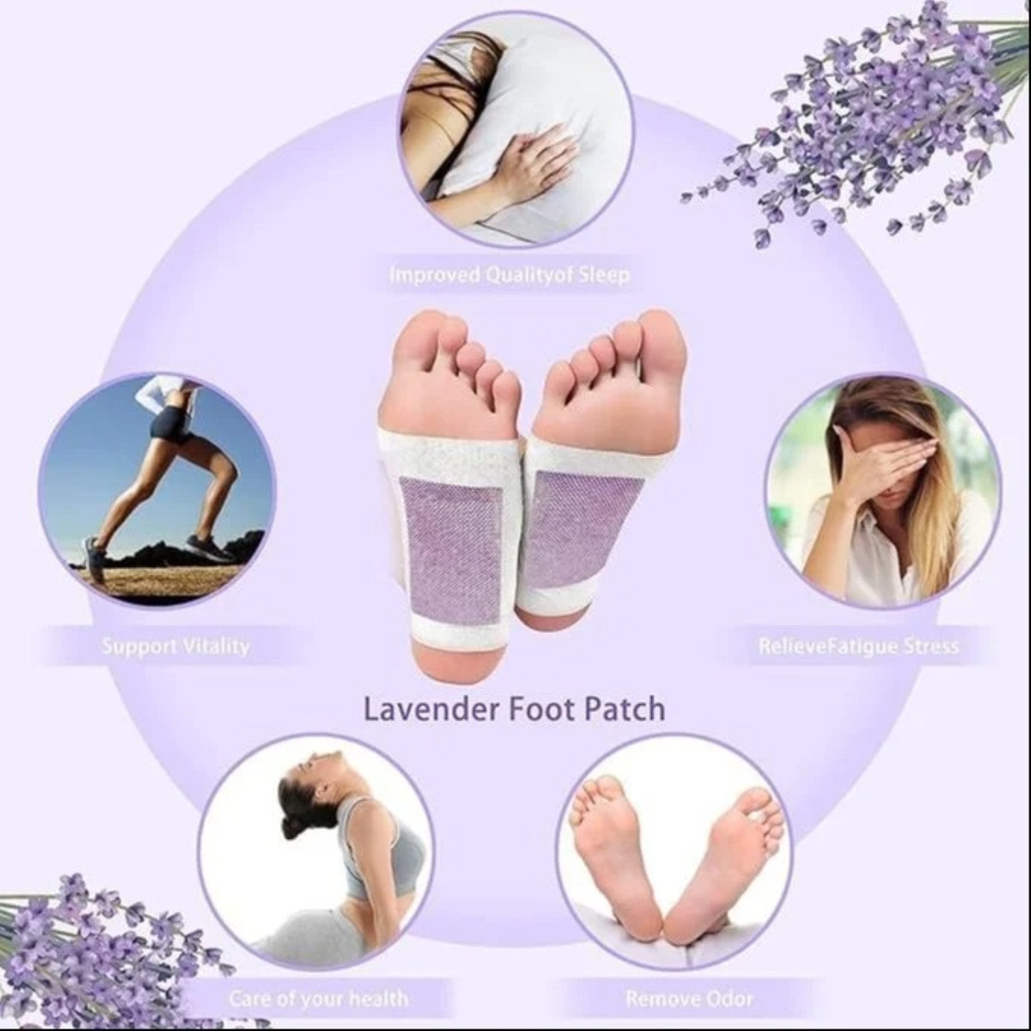 LA CUTE Fußmaske Fußpads mit Bambusessig und Ingwer für Entspannung & Schlaf. Entgiftende Fußpads mit Bambusessig & Ingwer für gesunden Schlaf., 10-tlg., Fußpads mit Ingwer und Bambusessig für Entspannung & Schlaf.