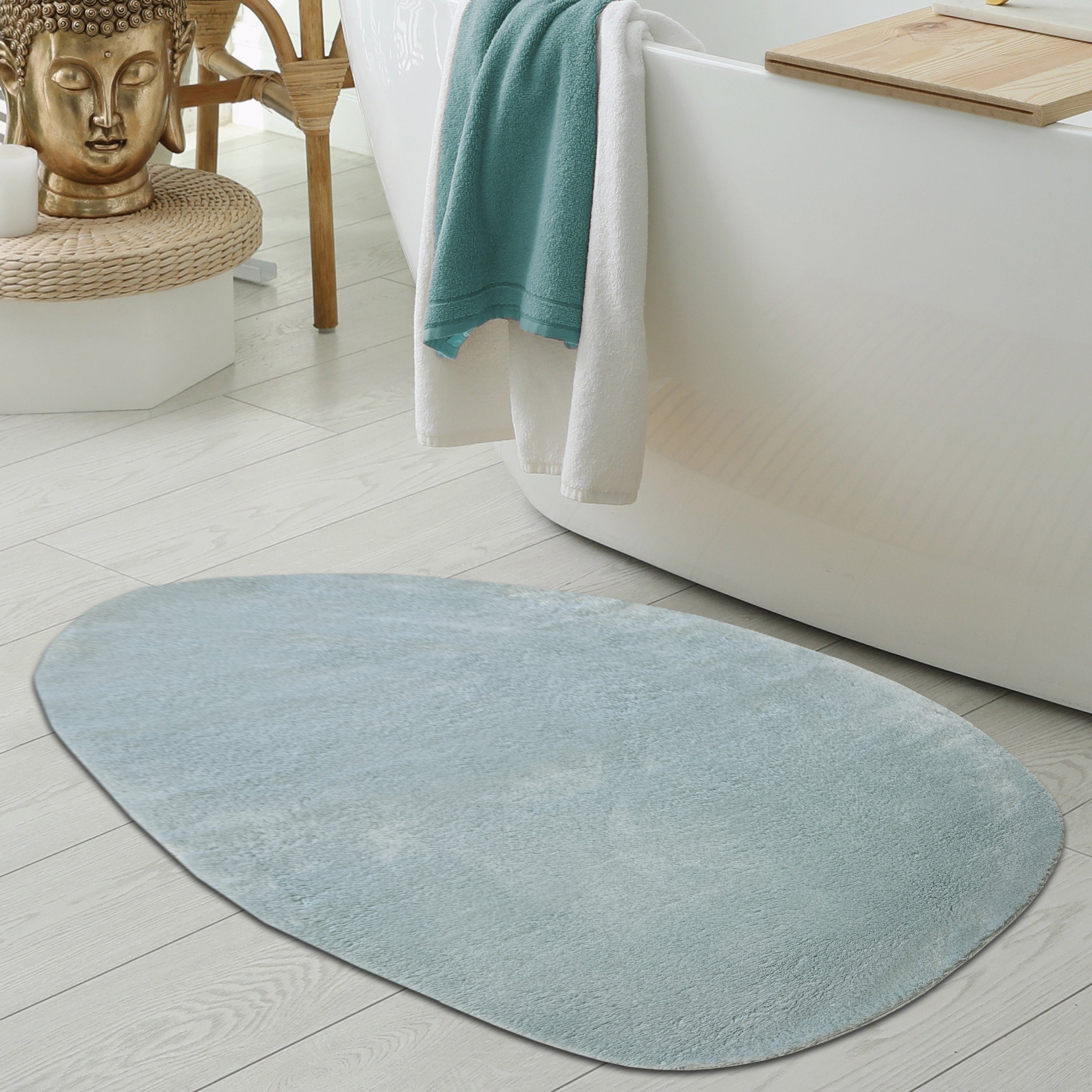 Höhe: blau, in – Waschbare weich schön mm Badezimmer 16 Teppich-Traum, rechteckig, – Teppich WC-Teppiche