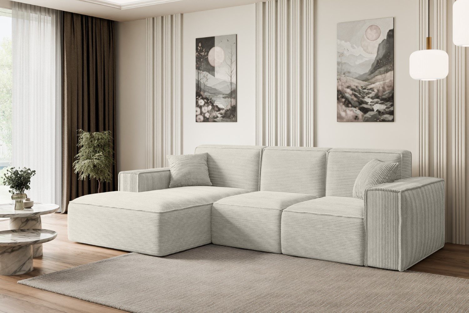 ALTDECOR Ecksofa SERRA-L, Sofa Praktische Bequeme Funktionsecke Couch L-Form Eckcouch, Corner Sofa U-Form Vielseitige Sofa Wohnlandschaft Wohnzimmer