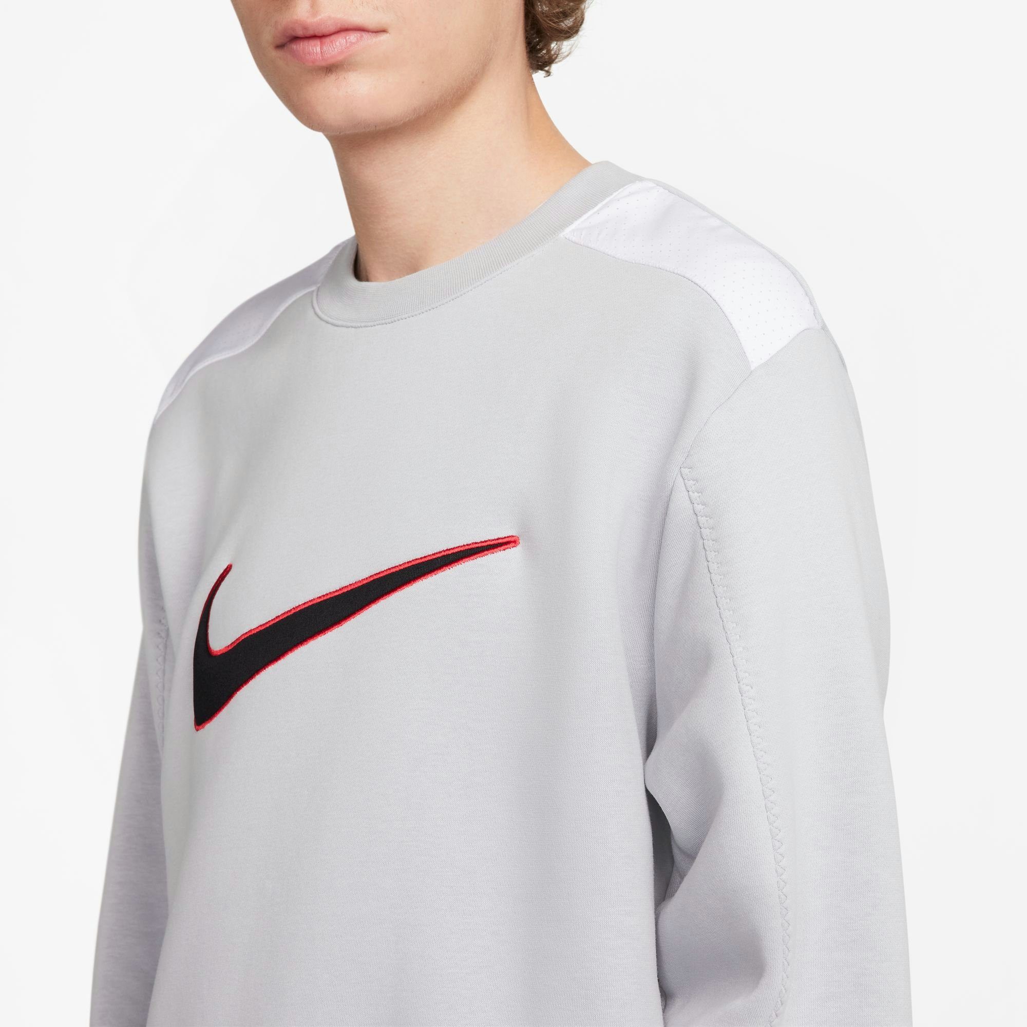 Sportswear BB NSW GREY/WHITE M CREW Sweatshirt WOLF FLC SP Nike
