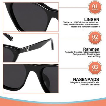 Rnemitery Sonnenbrille Retro Rechteckige Mode Polarisierte Sonnenbrille für Herren Frauen