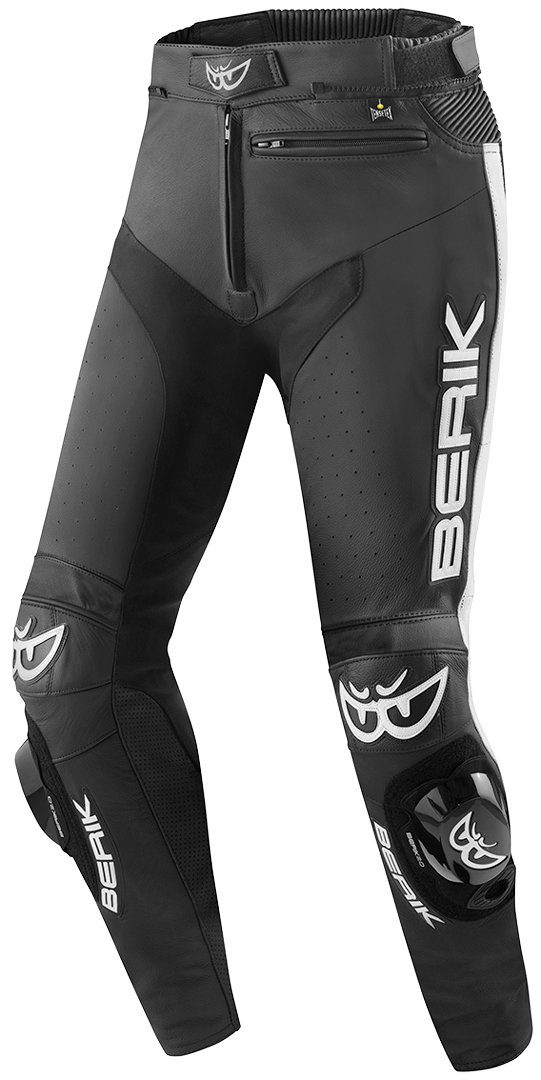 Motorradhose Lederhose Black/White Track Motorrad Berik