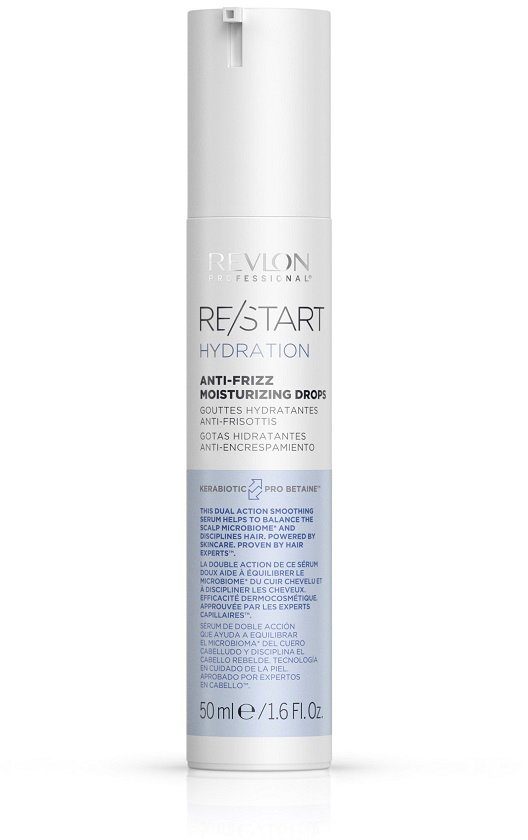 REVLON PROFESSIONAL Haarserum RE/START HYDRATION ANTI-FRIZZ MOISTURIZING DROPS, Sorgt für Feuchtigkeit, Glätte und Glanz bei krausem, trockenem Haar.